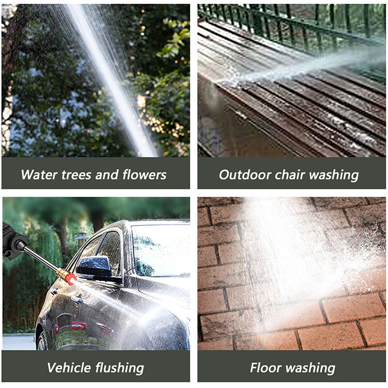 1500W Cordless Electric High Pressure Water Spray Car Gun Portable Washer Clean