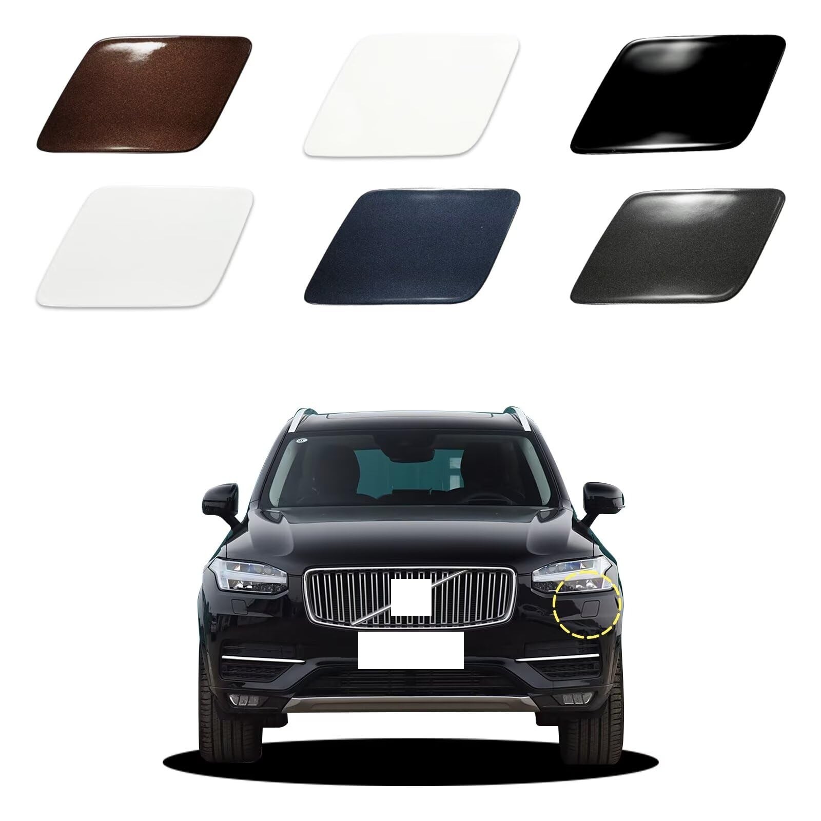 “Volvo XC90 Headlight Washer Cover 2016-2022 Left Driver Side Nozzle Gray”