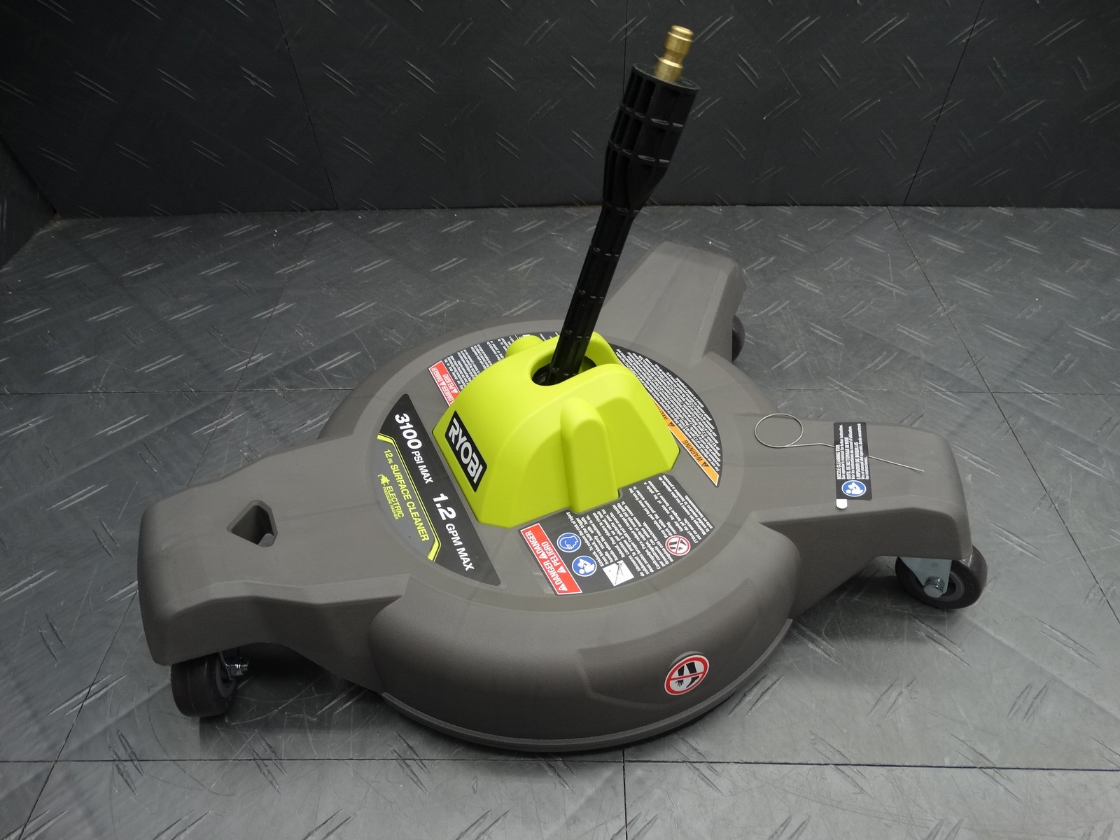 RYOBI 12 in 3100 PSI Electric Pressure Washer Surface Cleaner with Caster Wheels