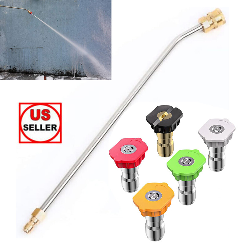 30° Curved High Pressure Power Washer Extension Wand 1/4 ” with 5 Spray Nozzles