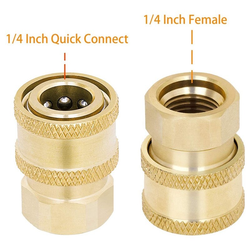 RIDGE WASHER pressure washer coupler brass fitting, 1/4″ FNPT (2 pack)