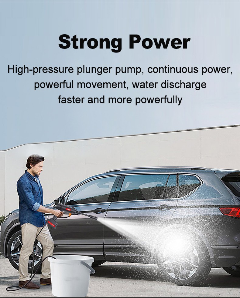 EAFC 60Bar Electric Cordless Car Wash Gun Foam Spray High Pressure Cleaner