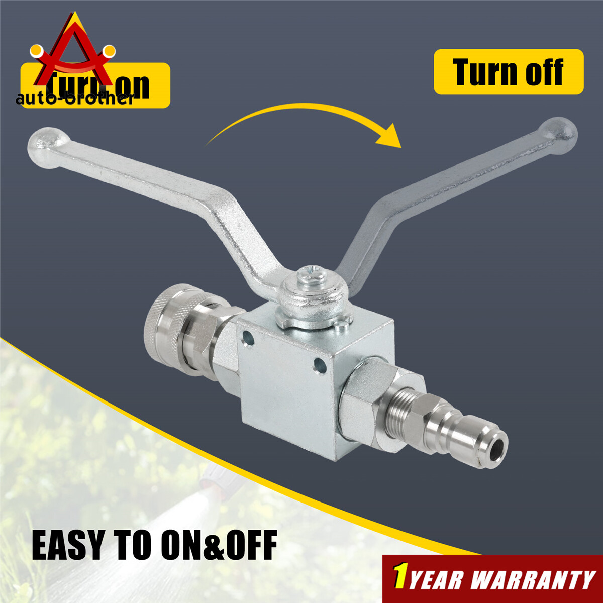 3/8″ Ball Valve fitting Female Out for Pressure Washers Max 4500 PSI 3/8″