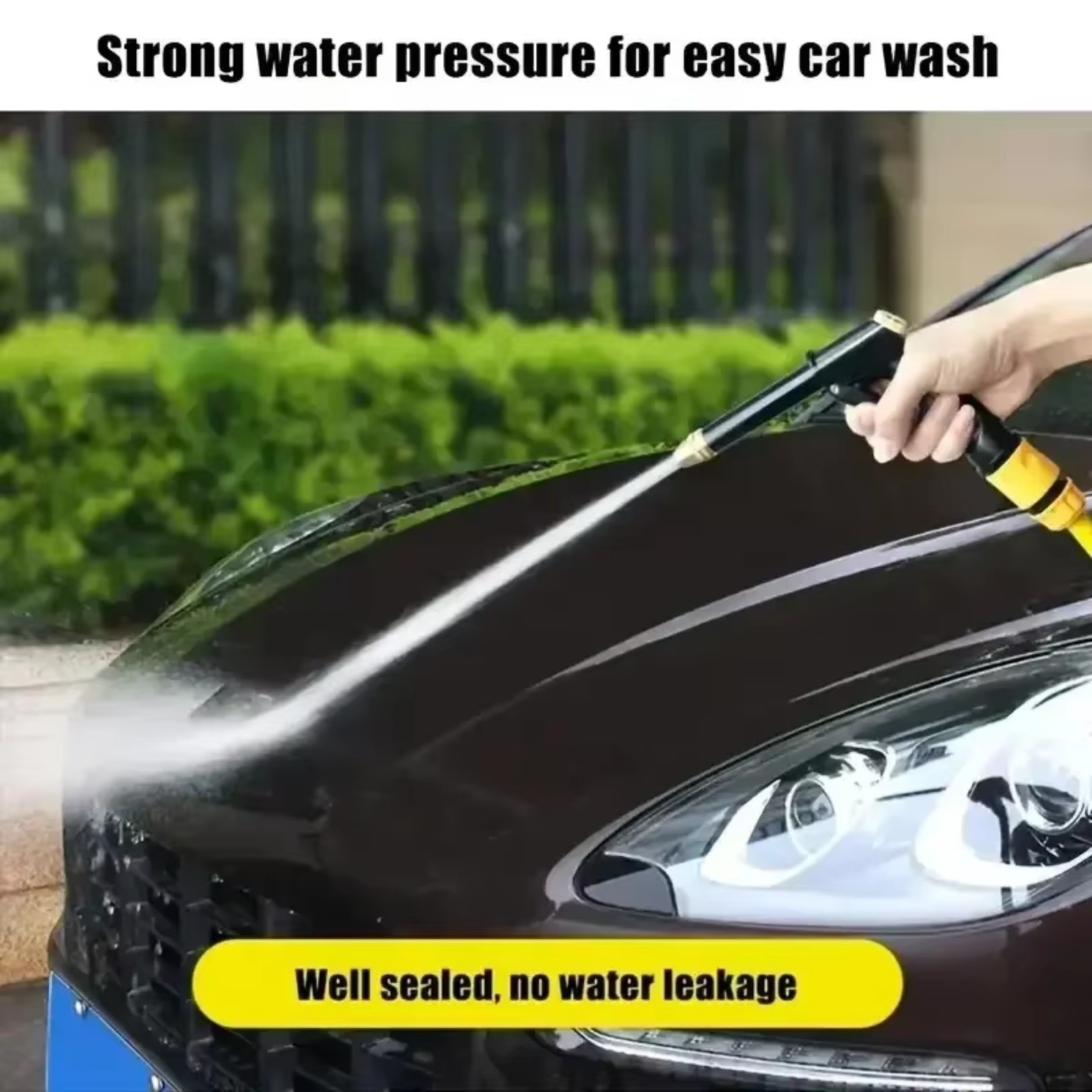 High Pressure Water Gun – 360° Rotating Nozzle, American Thread for Car & Patio