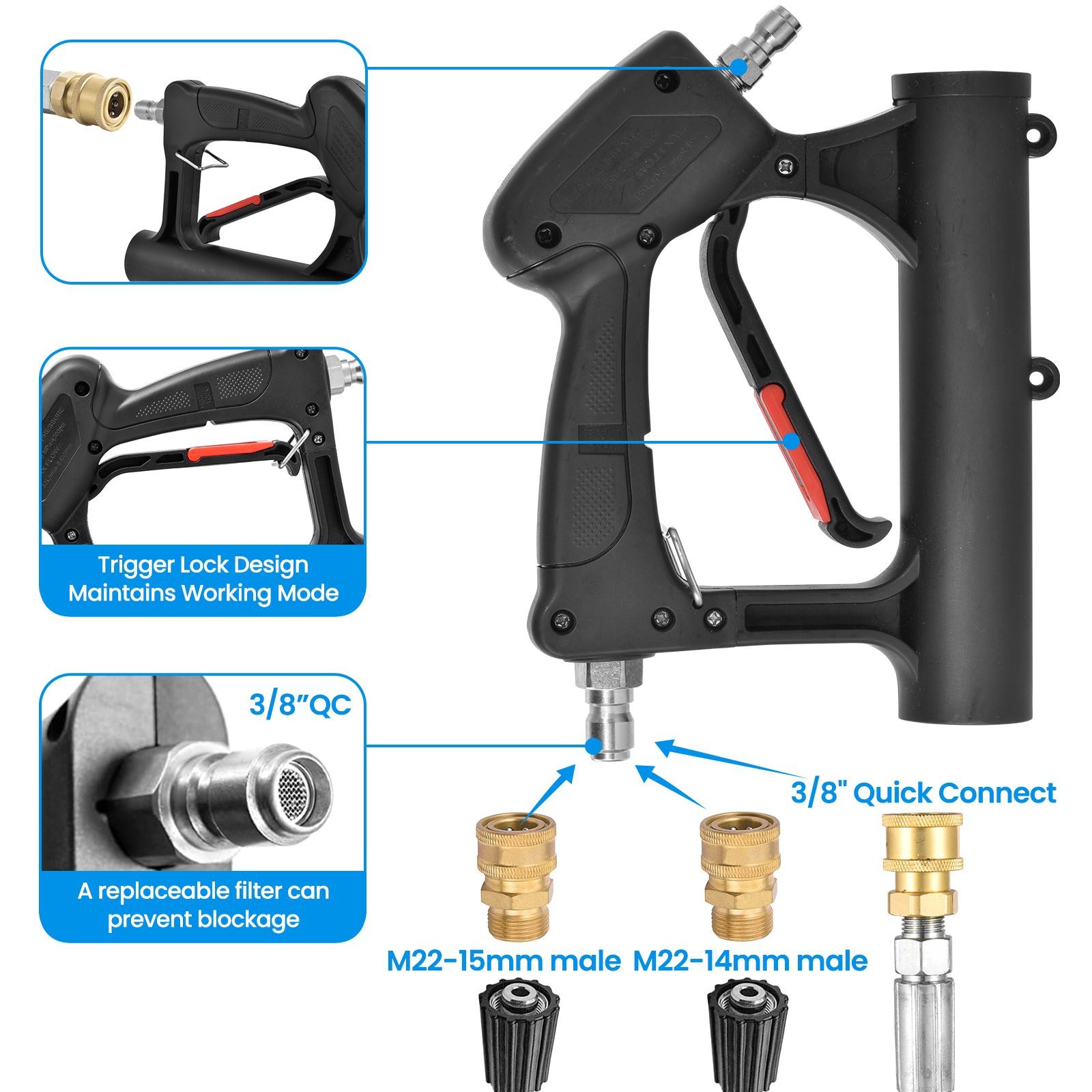 12/24″ Pressure Washer Surface Cleaner 4 Wheels Dual Handle 4500 Max PSI USA-