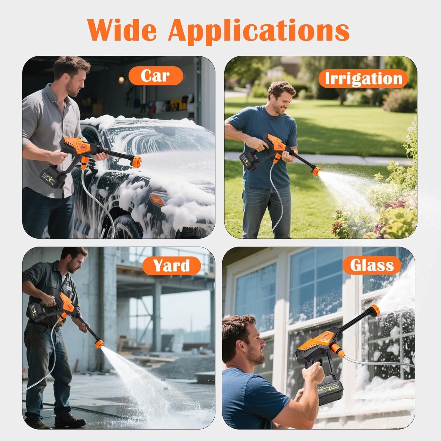 Cordless Portable Washer Battery Operated, Handheld Washer with 6 in 1 Nozzle 16