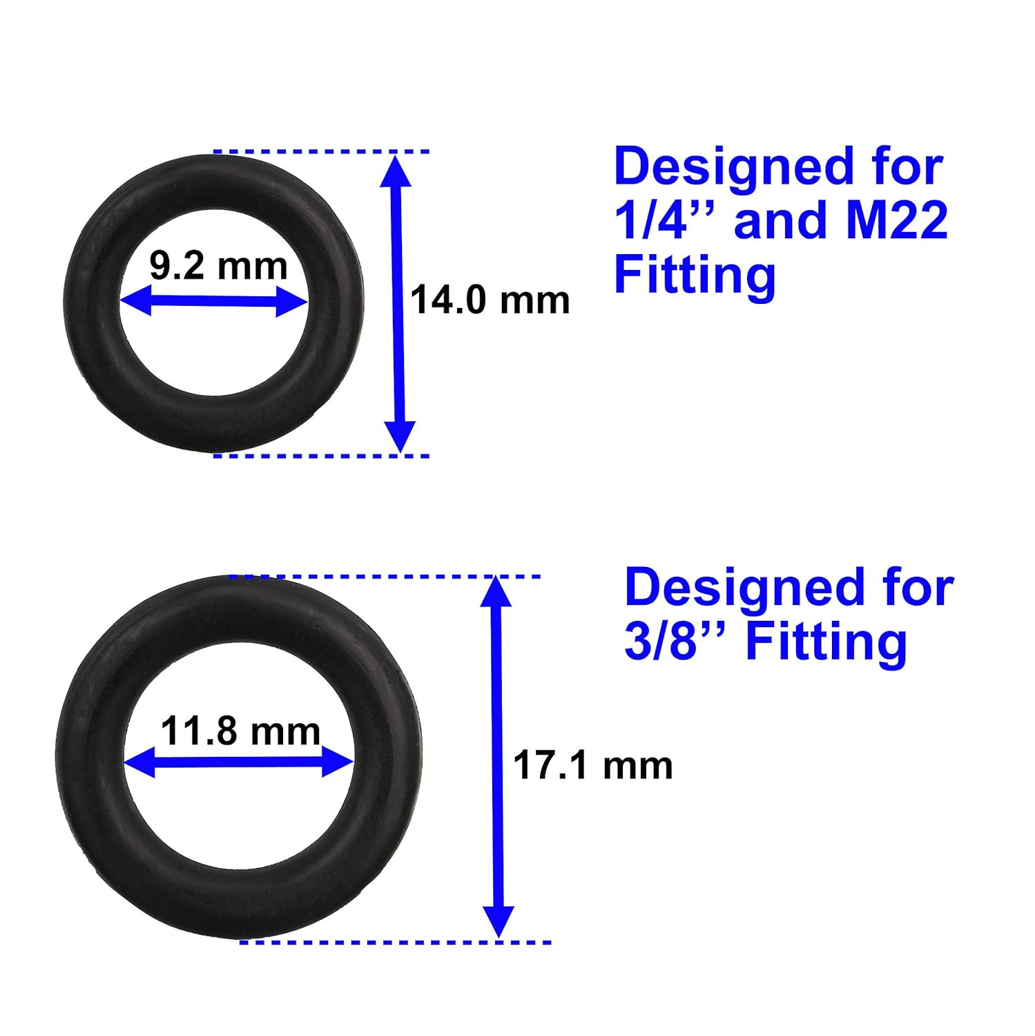 M MINGLE Power Pressure Washer O-Rings for 1/4 Inch, 3/8 Inch, M22 Quick Connect