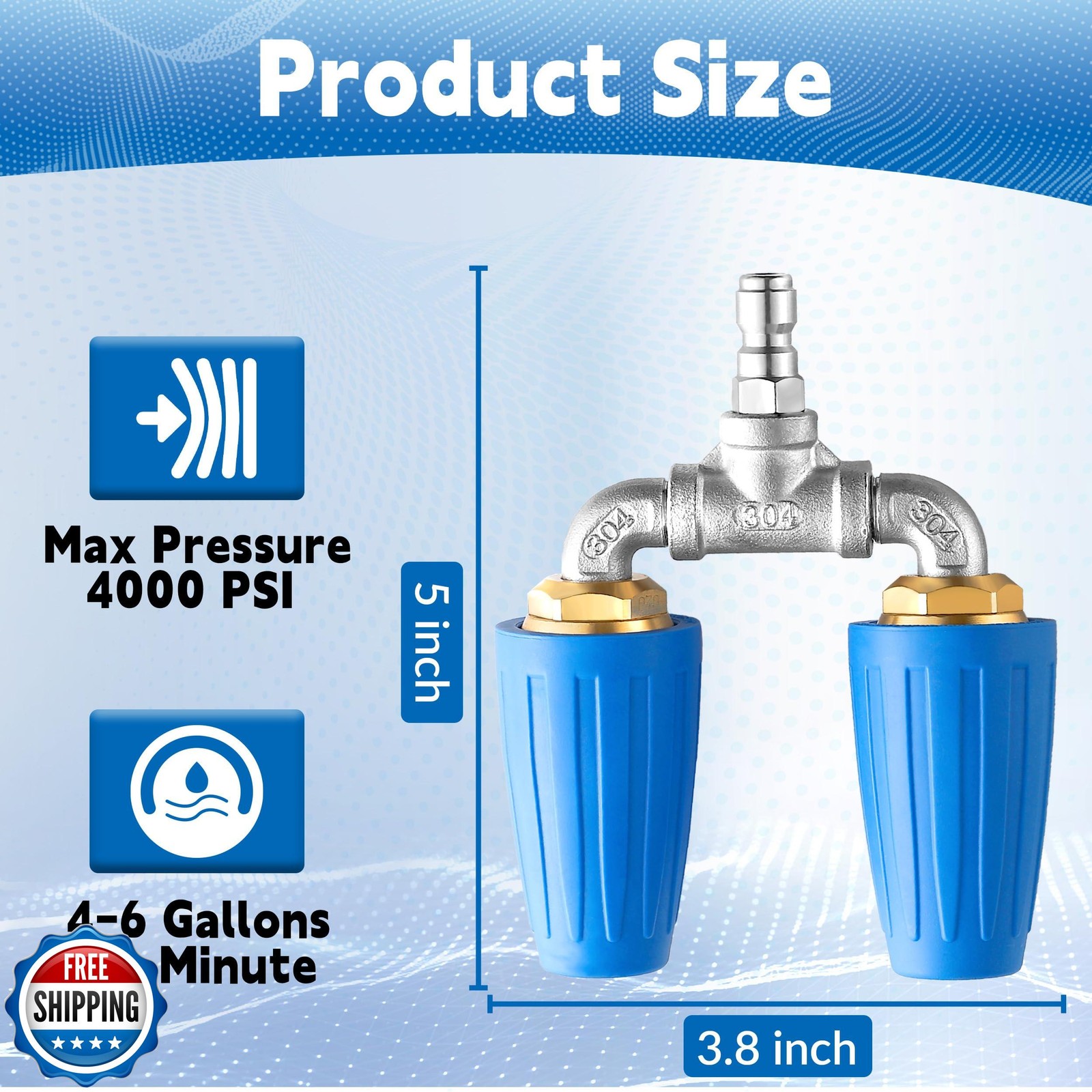 TasuoX Dual Turbo Nozzle Pressure Washer, Power Washer 360° Rotating Turbo No