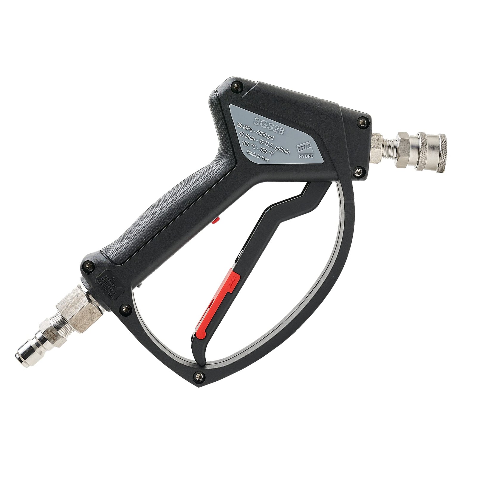 SGS28 Pressure Washer Trigger Gun with Installed Stainless Steel Connection Fitt