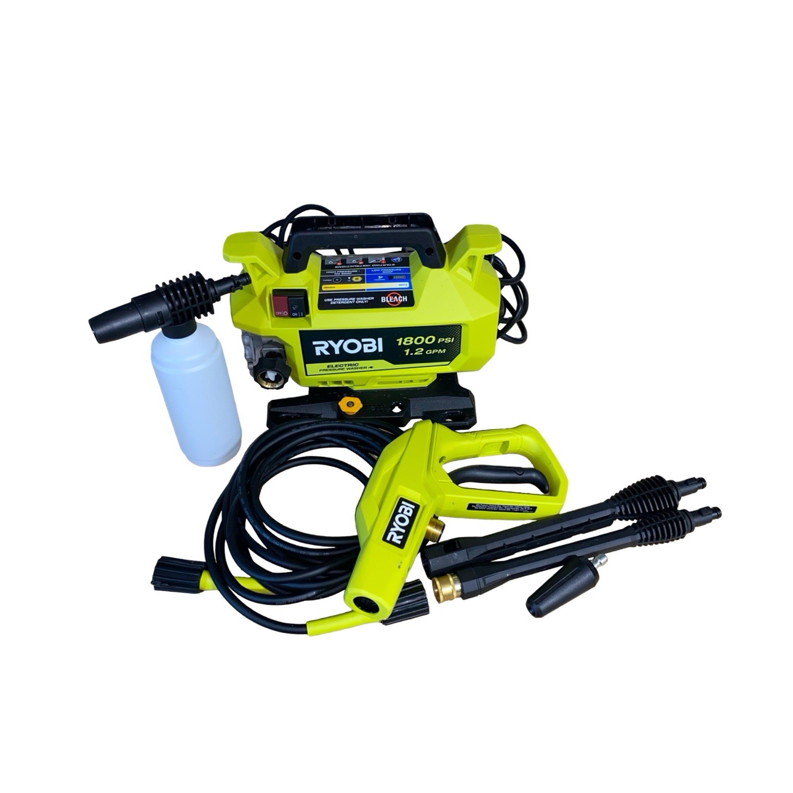 RYOBI 1800 PSI 1.2 GPM Cold Water Electric Pressure Washer RY141803 USED