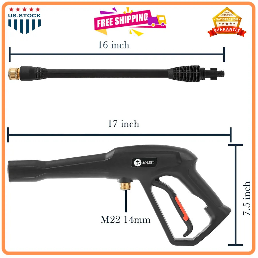High Pressure Washer Gun with Wand and 5 Nozzle Tips for Karcher Ryobi Powers…