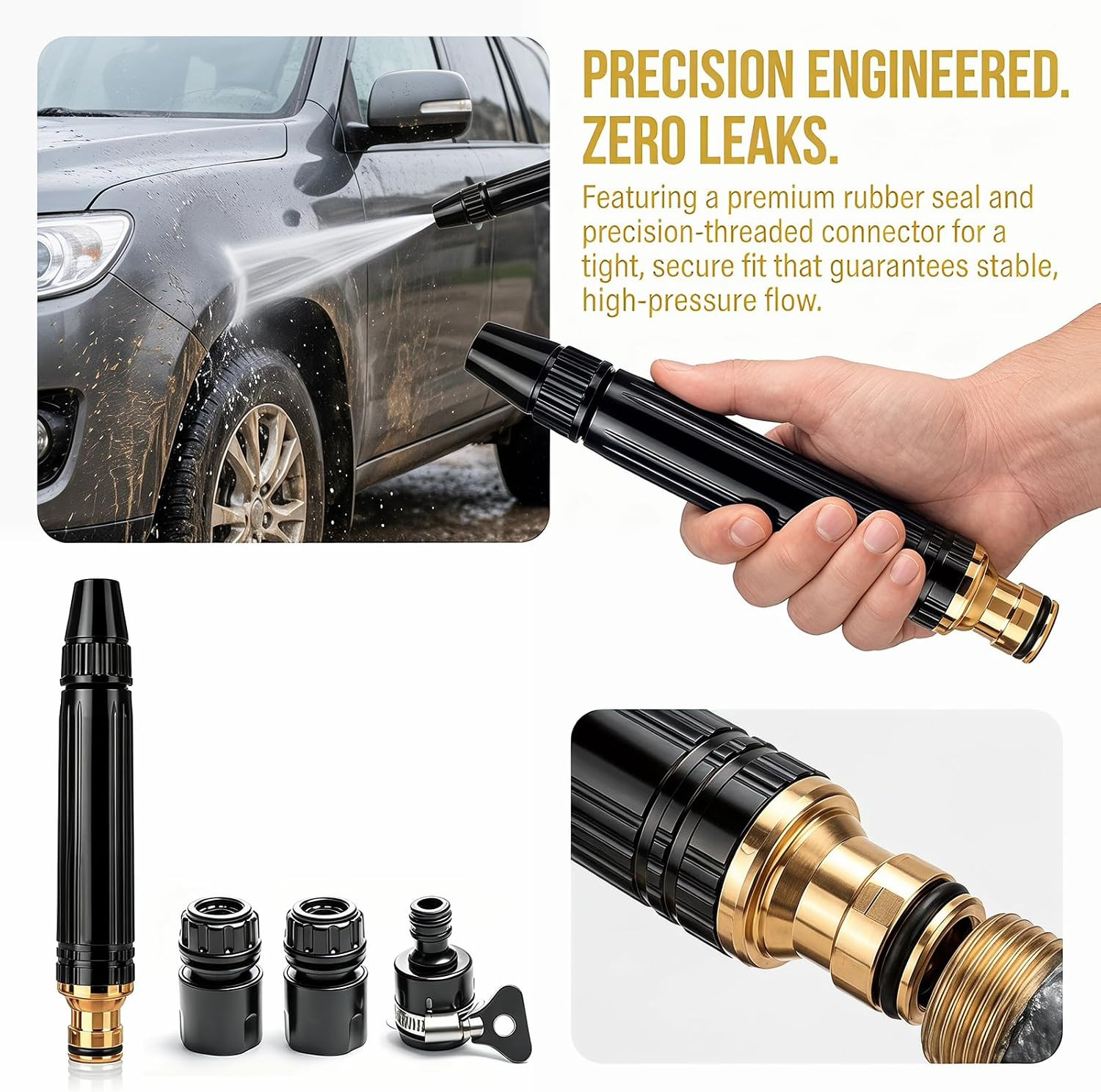 Upgraded High Pressure Water Gun with Multi-Function Nozzle, 3 Spray Modes Power