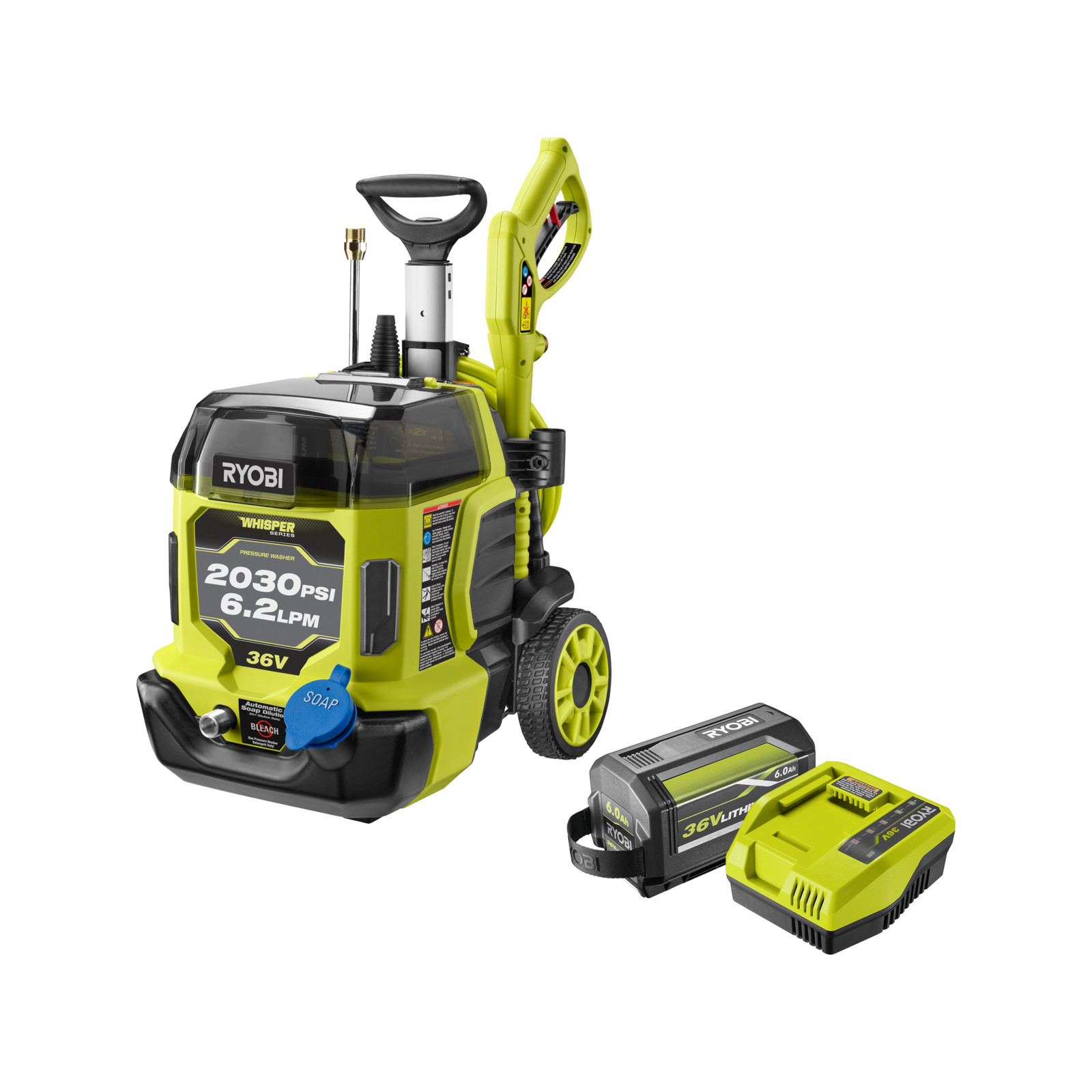 Ryobi 36V HP 6.0Ah 2030 PSI Pressure Washer Kit