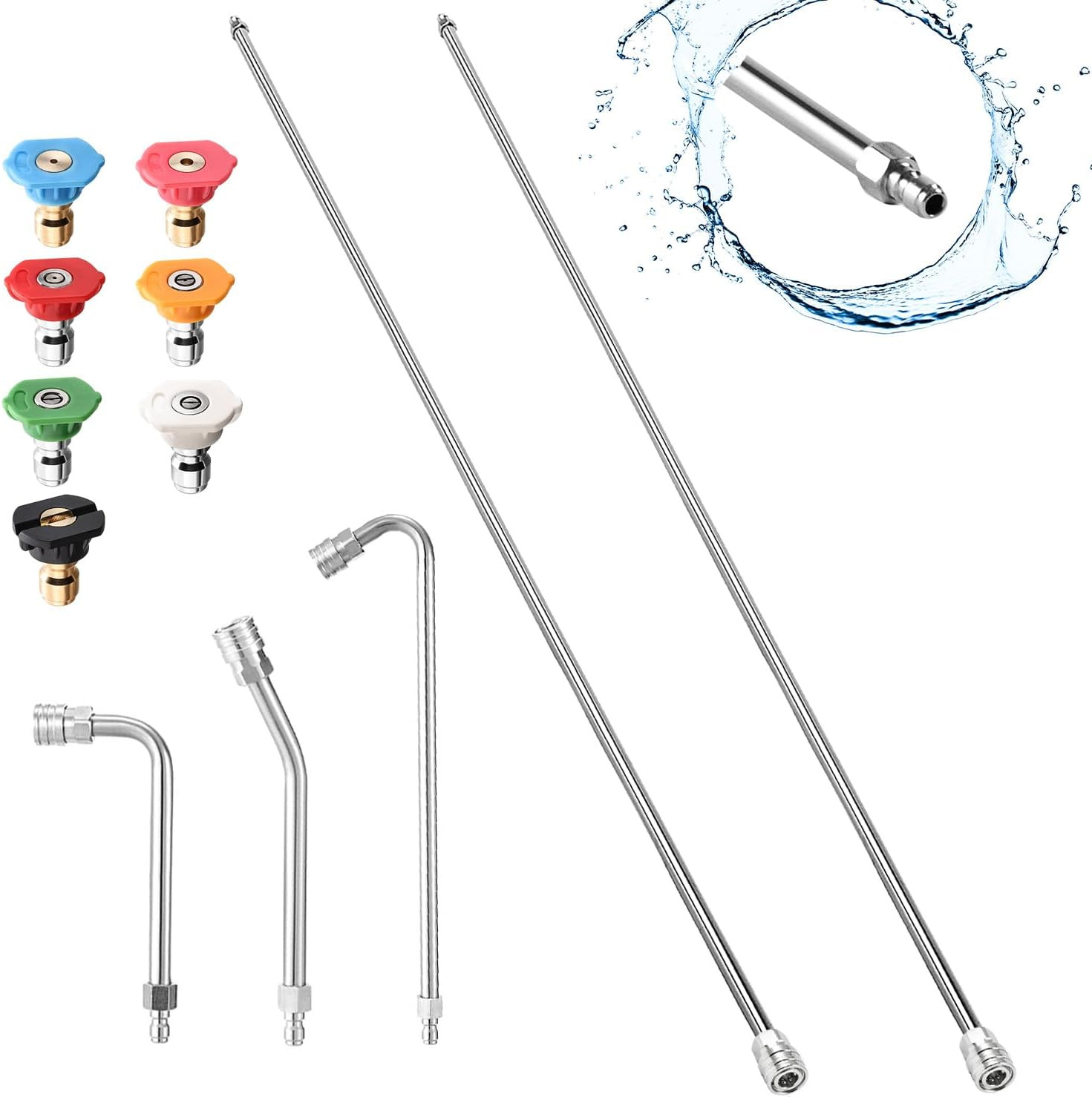 Pressure Washer Extension Wand, 120″ Power Washer Extension Wand with 3Pcs Curve