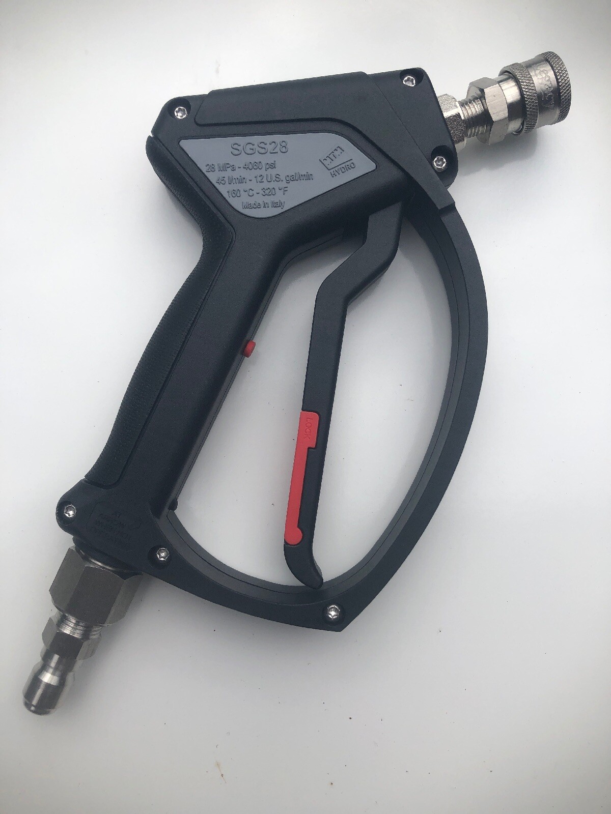 MTM Hydro SGS28 Stainless Steel Pressure Washer Gun / Swivel / SS Fittings