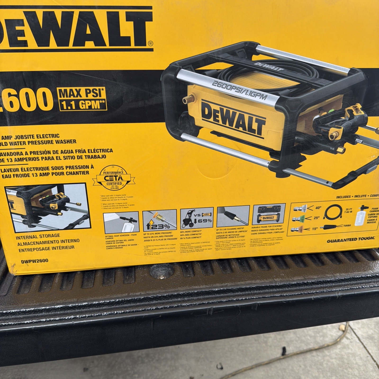DEWALT 2600 PSI 1.1 GPM Cold Water Electric Pressure Washer