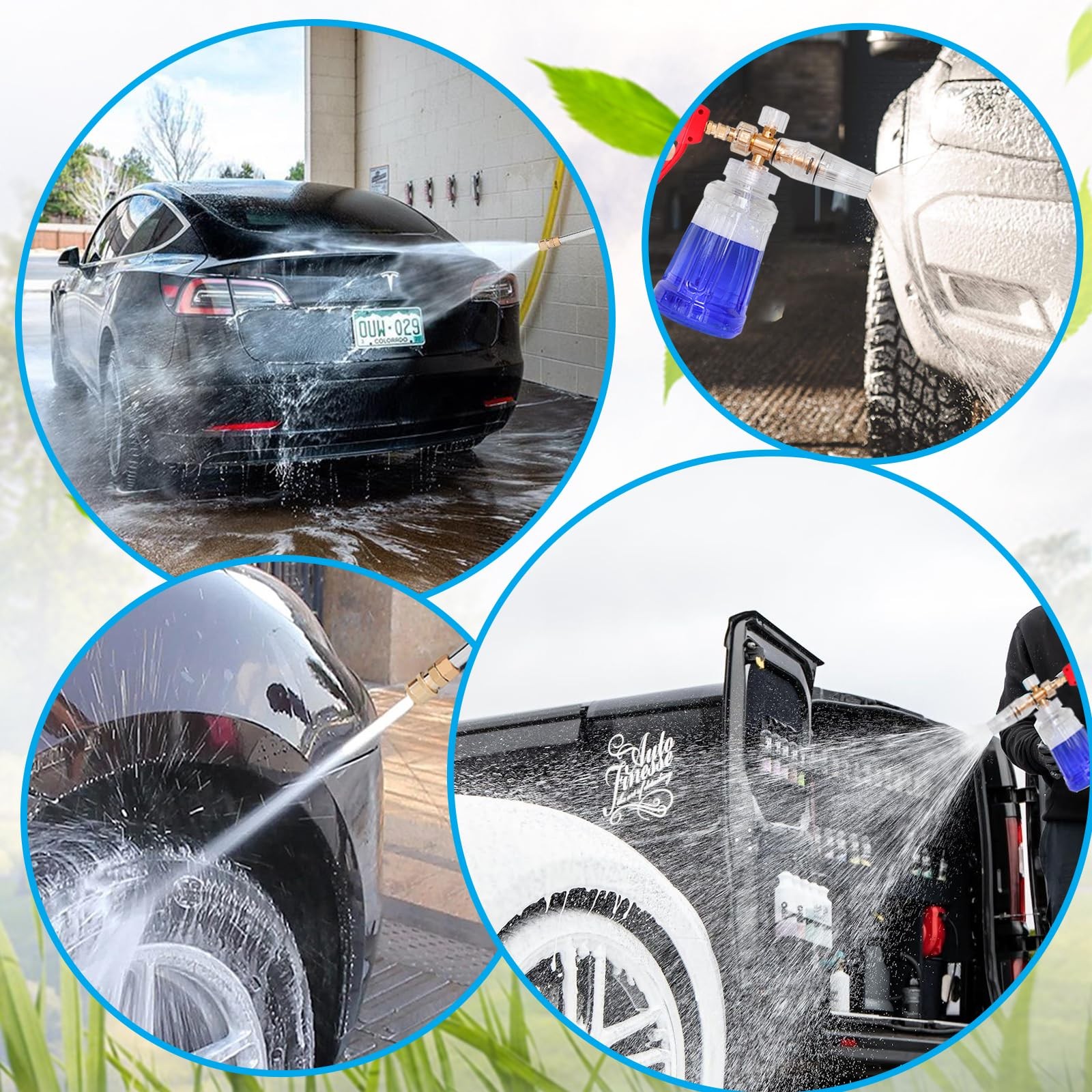 Foam Cannon for Pressure Washer with Dual Connector, Car Foam Cannon with Dua…
