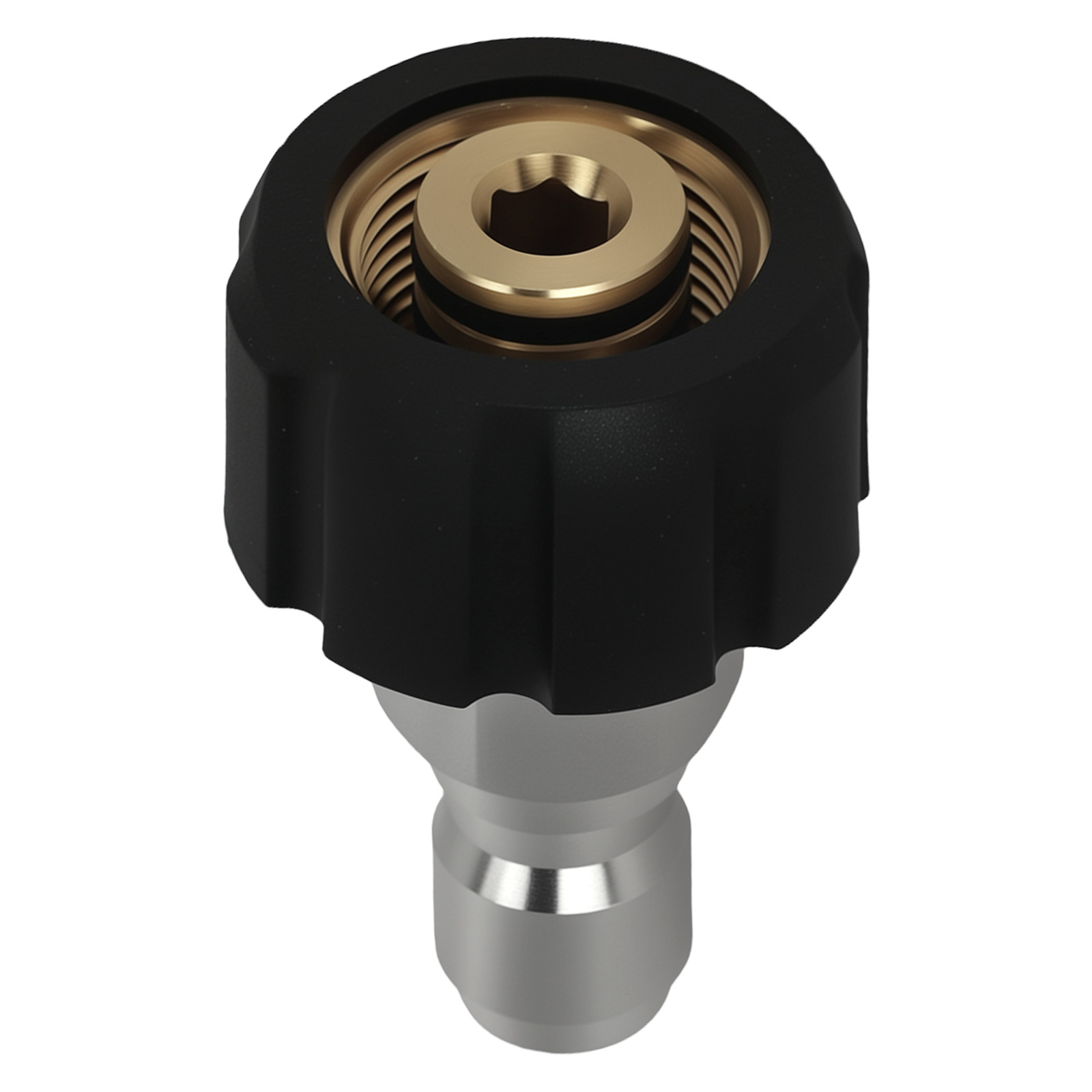 M22-15mm Thread to 3/8″ Quick Connect Pressure Washer Adapter Brass 5000 PSI Set