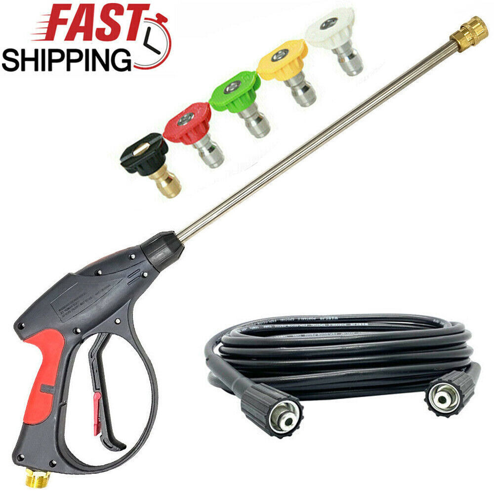 High Pressure 4000PSI Car Power Washer Gun Spray Wand Lance Nozzle Hose Kit M22