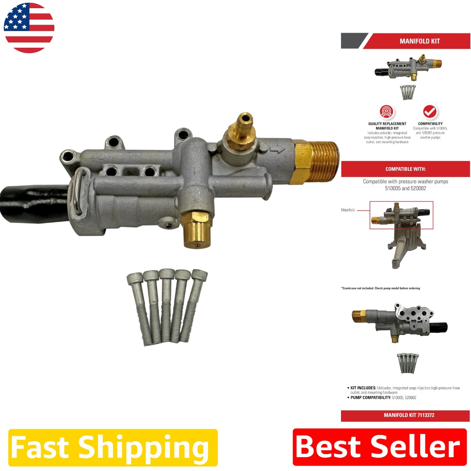 Axial Cam Pump Manifold Replacement Kit for OEM 510005 520002 High Quality
