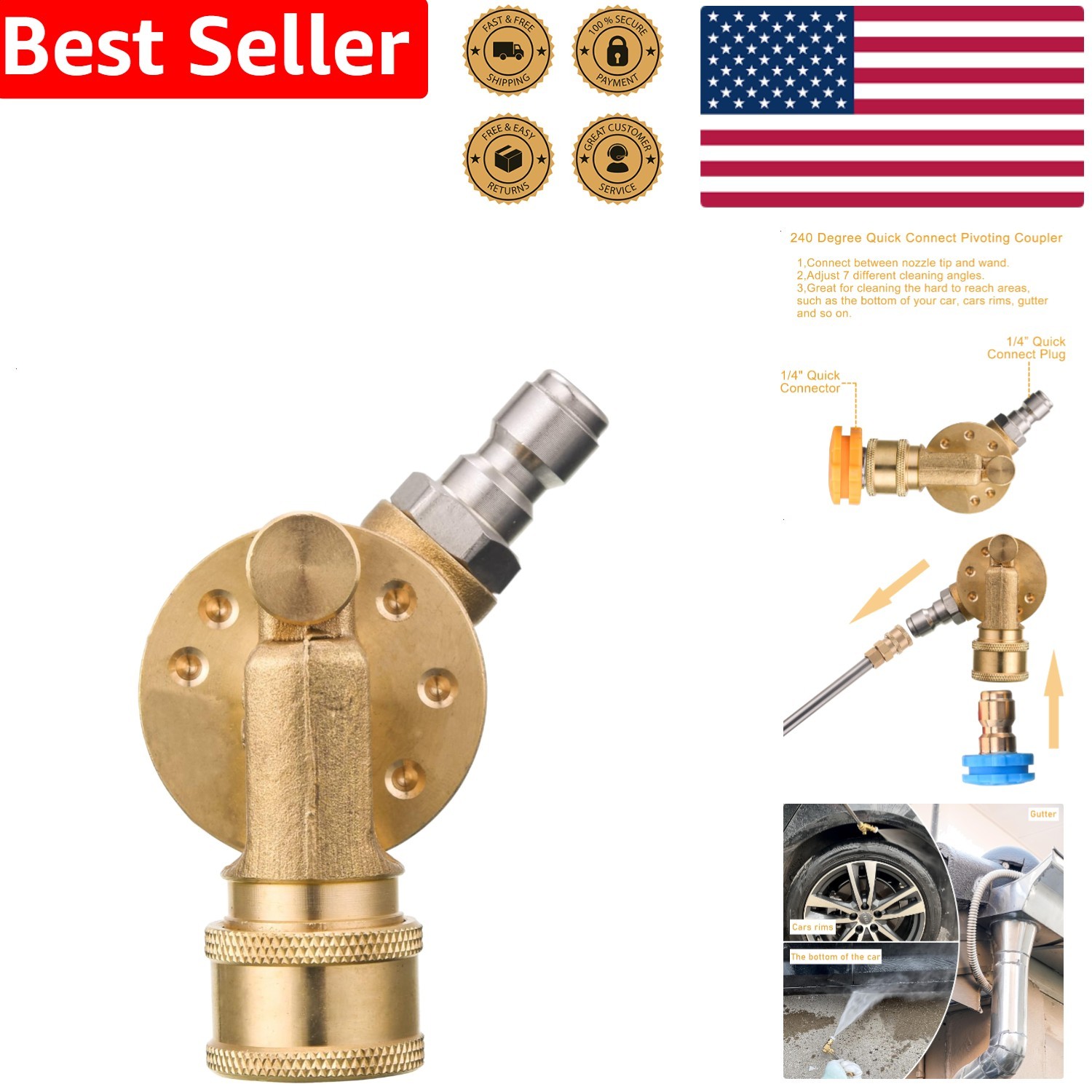 Quick Connect Gutter Cleaner 7 Angles