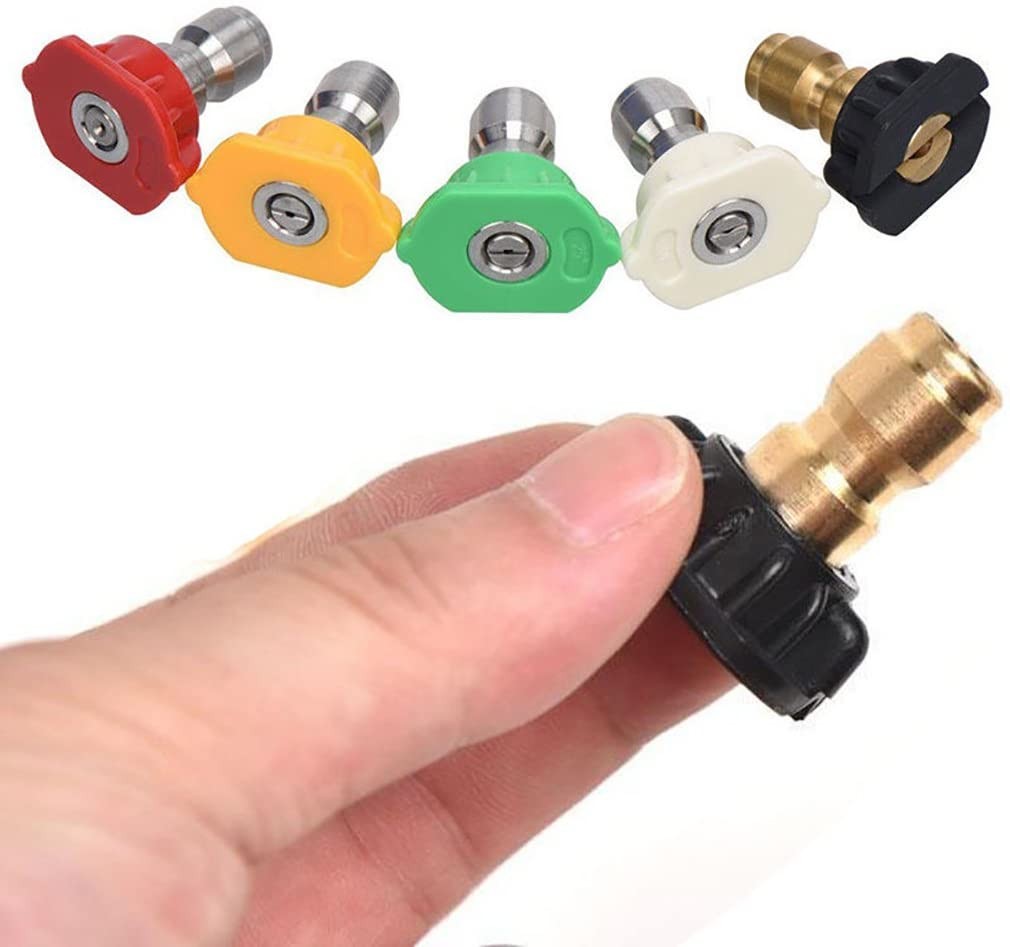 5Pcs Pressure Washer Spray Tips Nozzles High Power Kit Quick Connect 1/4″ SET