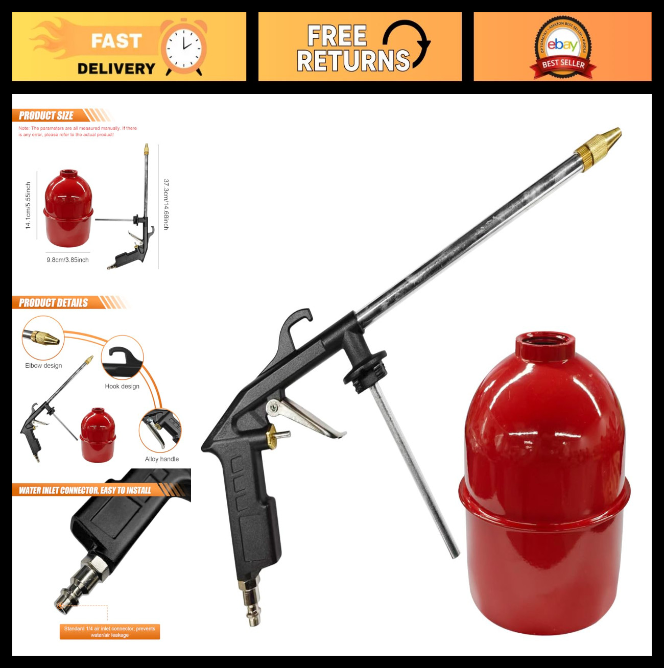 High-Pressure Car Engine Cleaning Spray Gun, Pneumatic Dust Cleaner Tool Kit