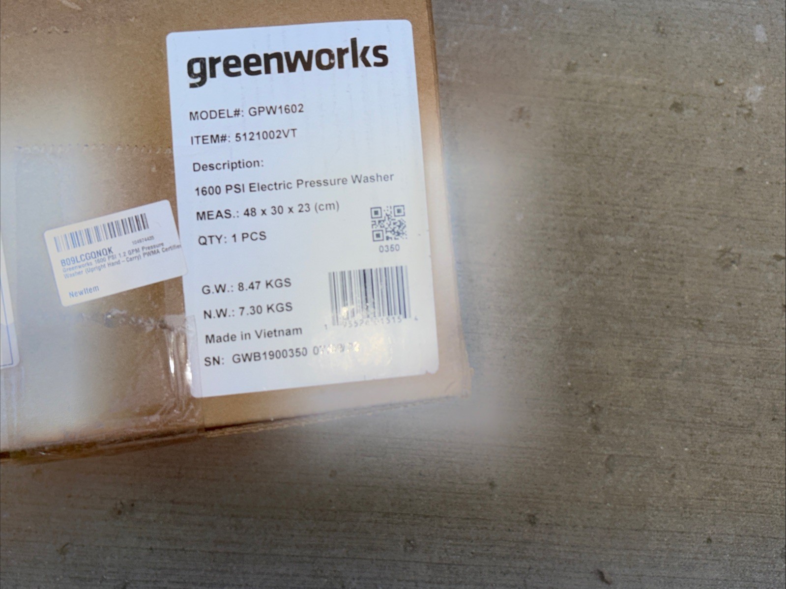 Greenworks NEW ! 1600 PSI 1.2 GPM Electric Pressure Washer 100% Model GPW1602