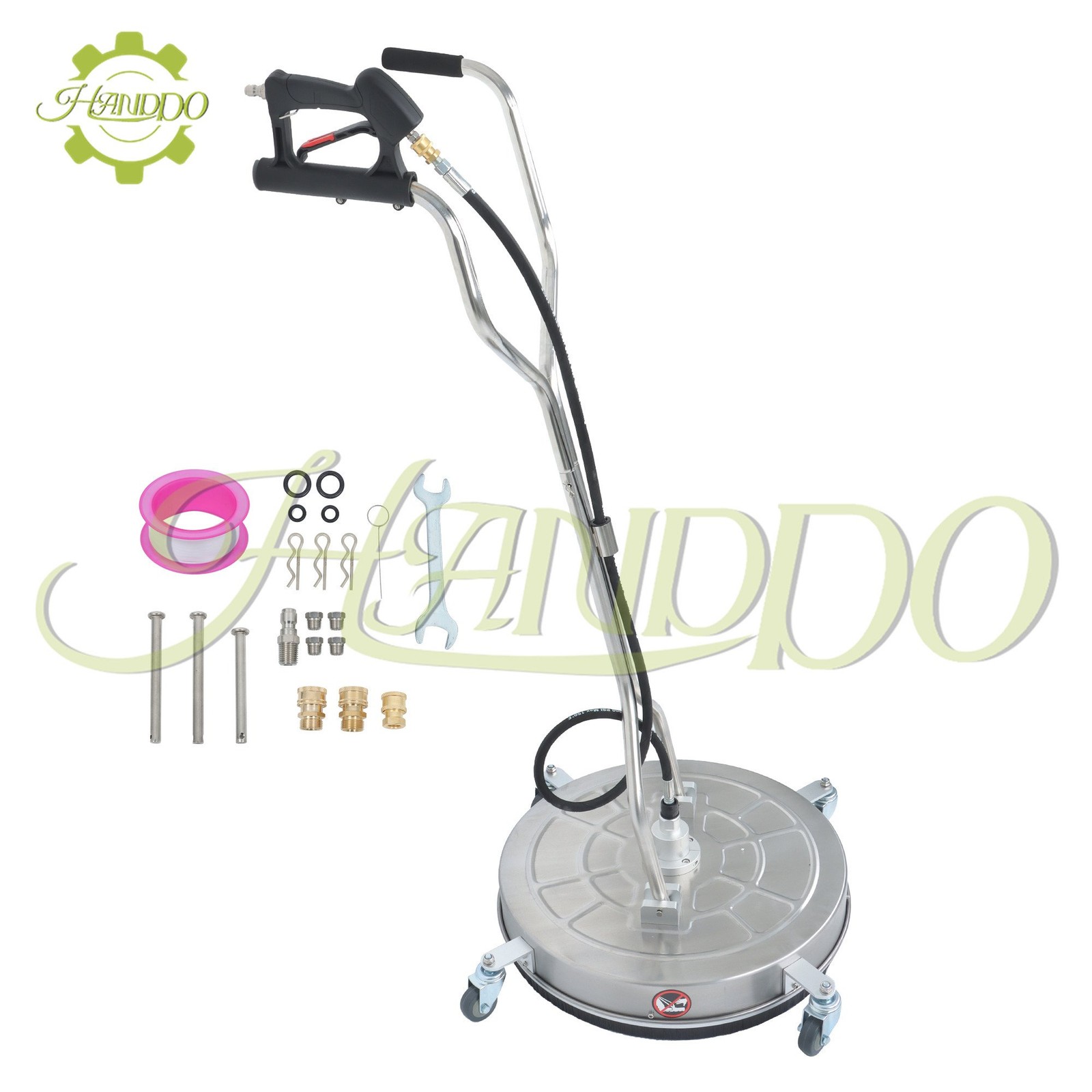 Pressure Washer 24″ Surface Cleaner w/ Handles & Wheels Quick Connect 6000 psi