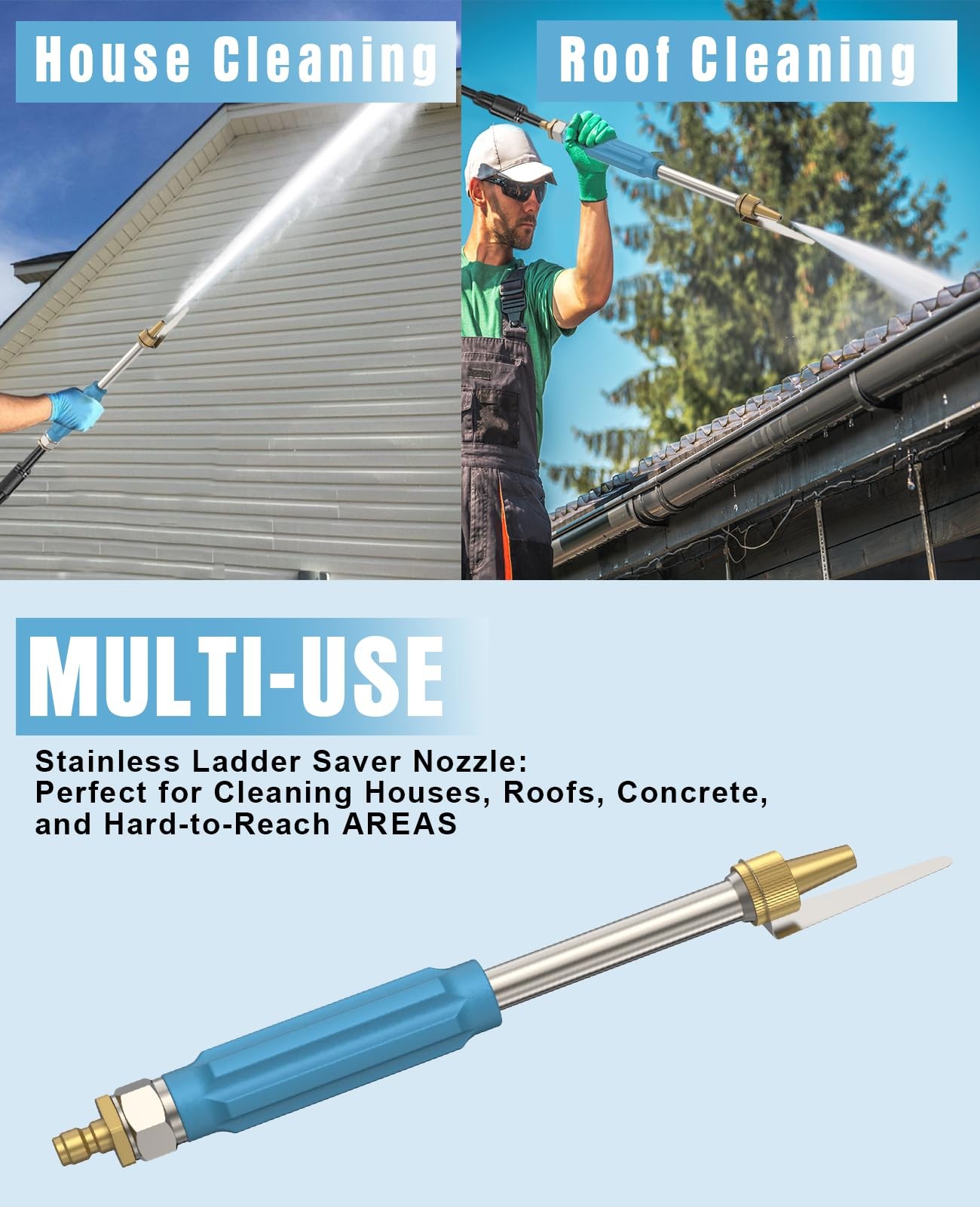 Pressure Washer Long Range Chemical Nozzle, 1/4” Quick Connect Shooter Tip P…