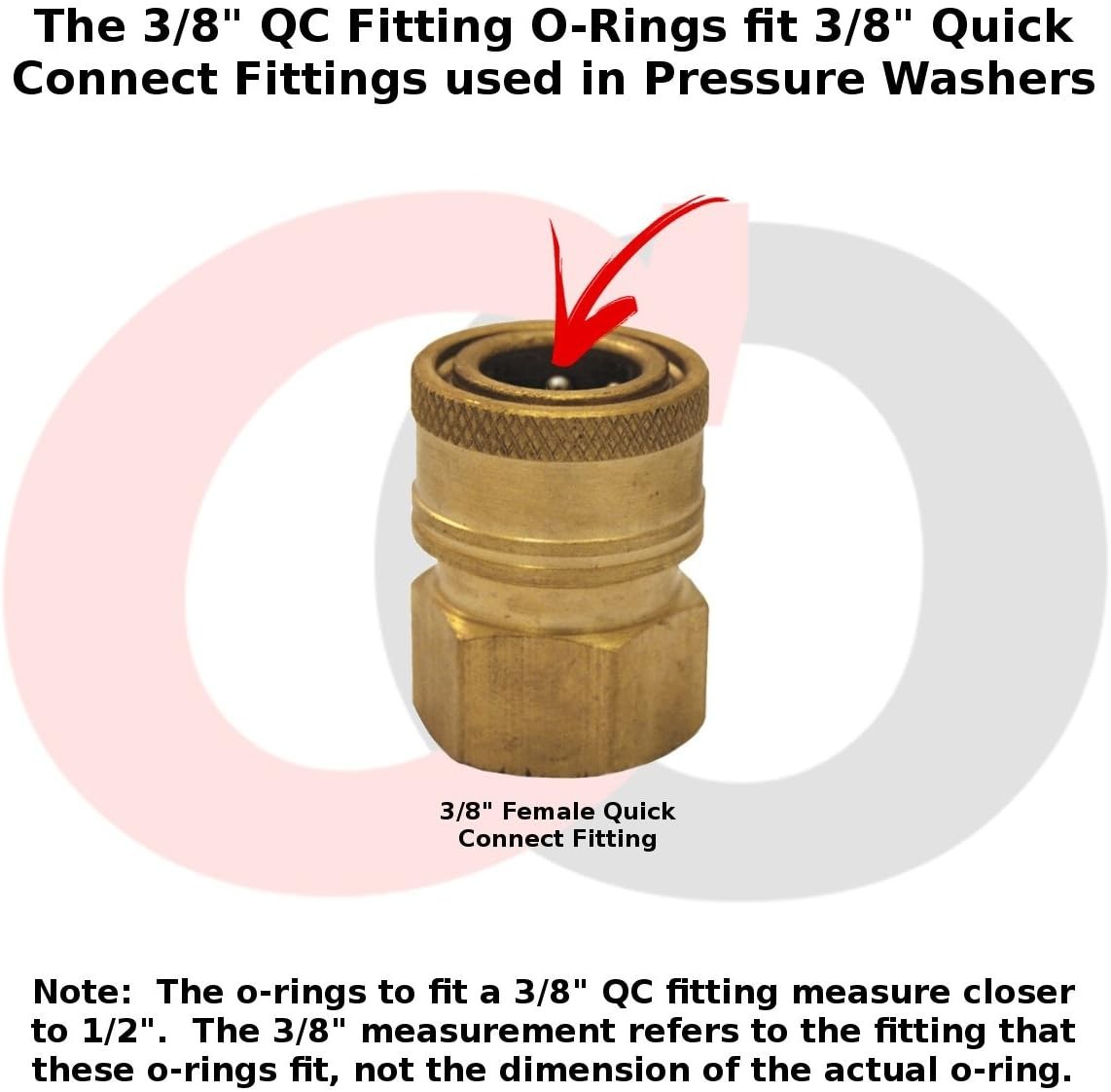 Power Pressure Washer O-Rings for 3/8″ Quick Coupler, High Temperature Viton …