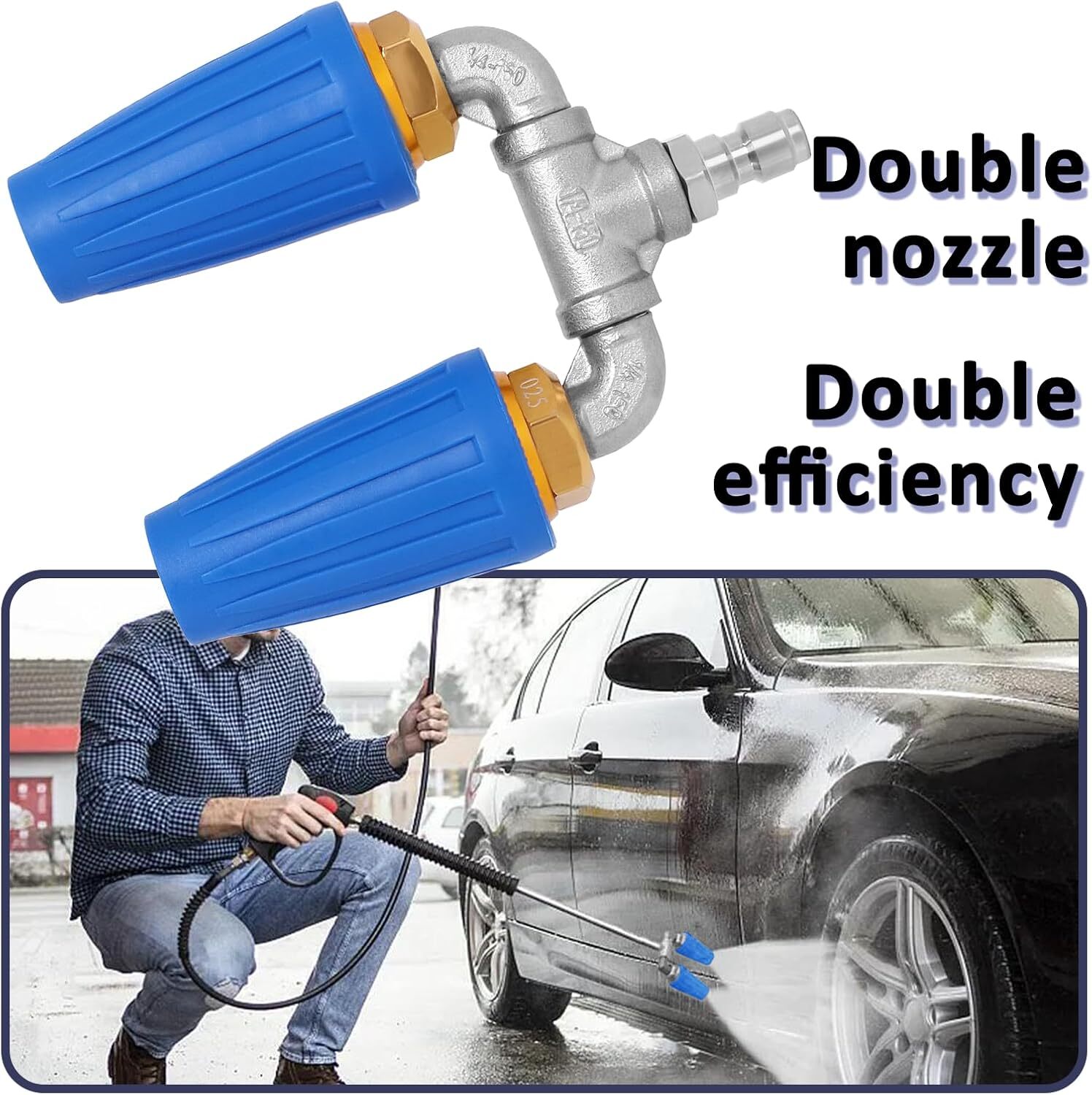 4000 PSI Dual Turbo Nozzle Pressure Washer 4-6 GPM 1/4″ Quick Connect Spray Tip