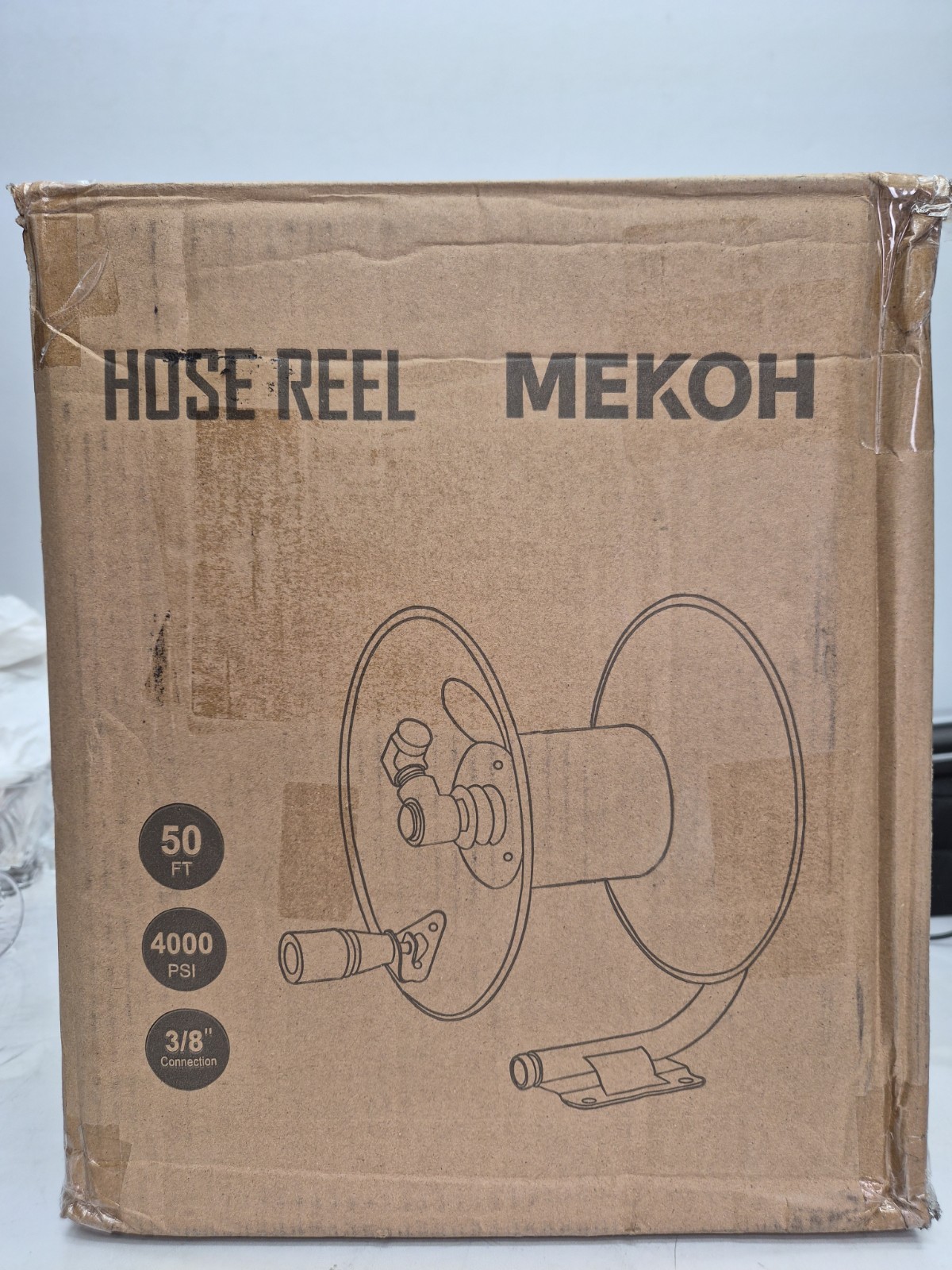 MEKOH Pressure Washer Hose Reel 50ftx3/8”/65ftx1/4”, 4000PSI Pls Read Descript