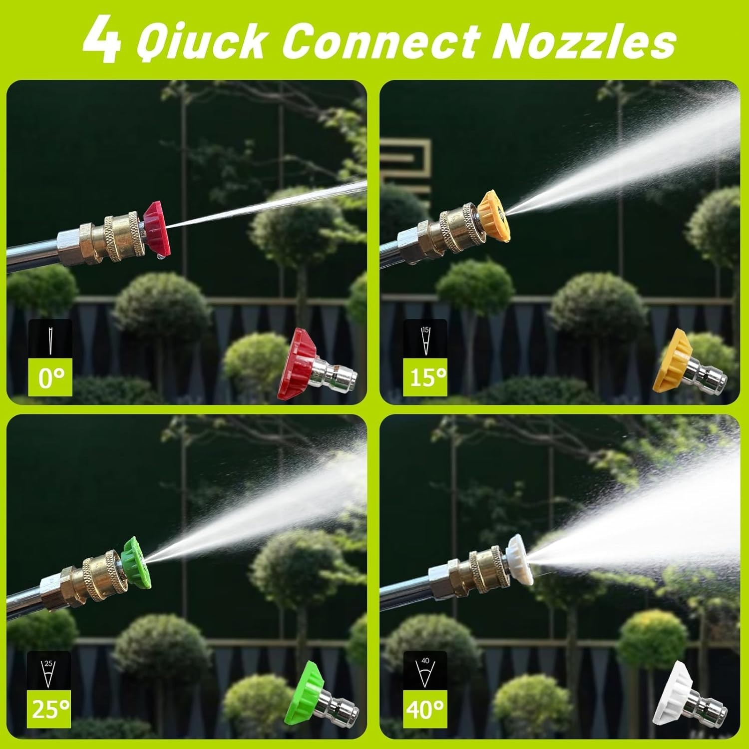 Portable Power Washer 4 Quick Connect Nozzles High Cleaning Machine for Car