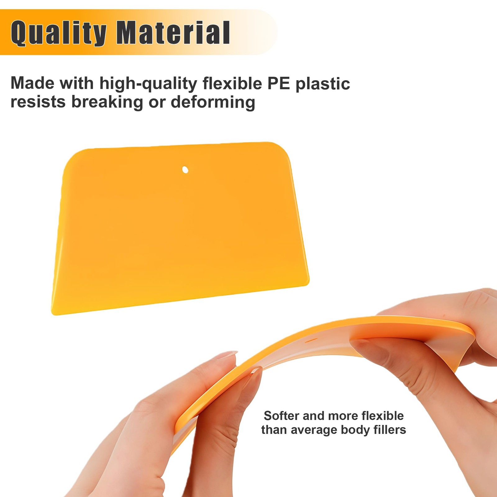 AVERZELLA Body Filler Spreader, 9-Pack Reusable large medium small, Yellow