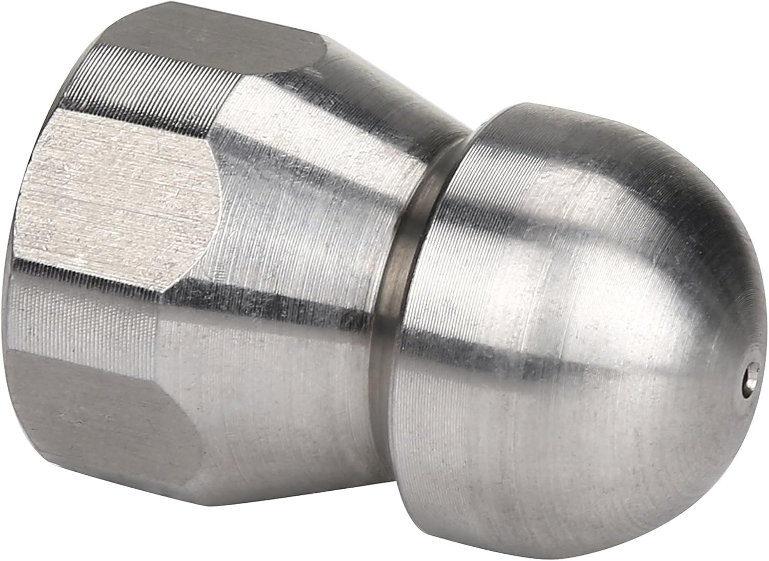 Stainless Steel Fixed Sewer Jet Nozzle, Button Nose 3/8” NPT Female 4.0 Orif…