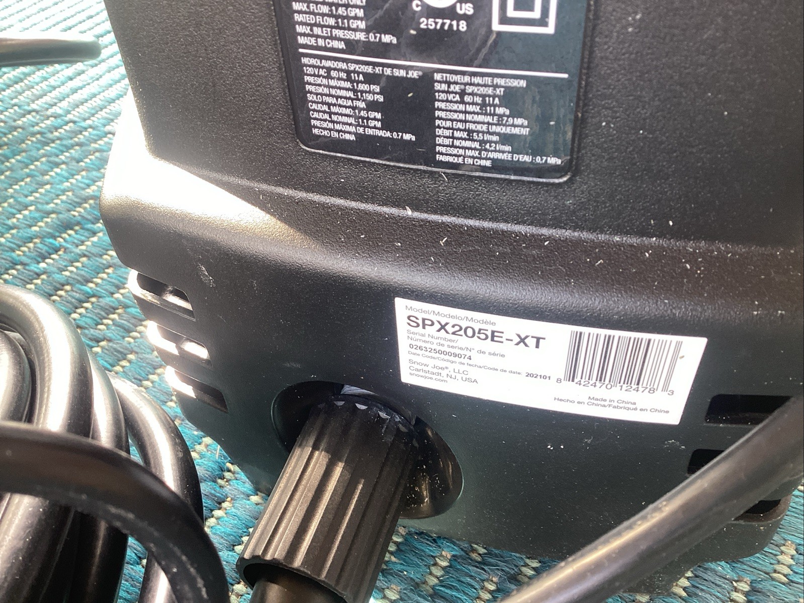 Sun Joe Pressure Washer SPX205E XT Electric Power Wash Compact Wand Sprayer