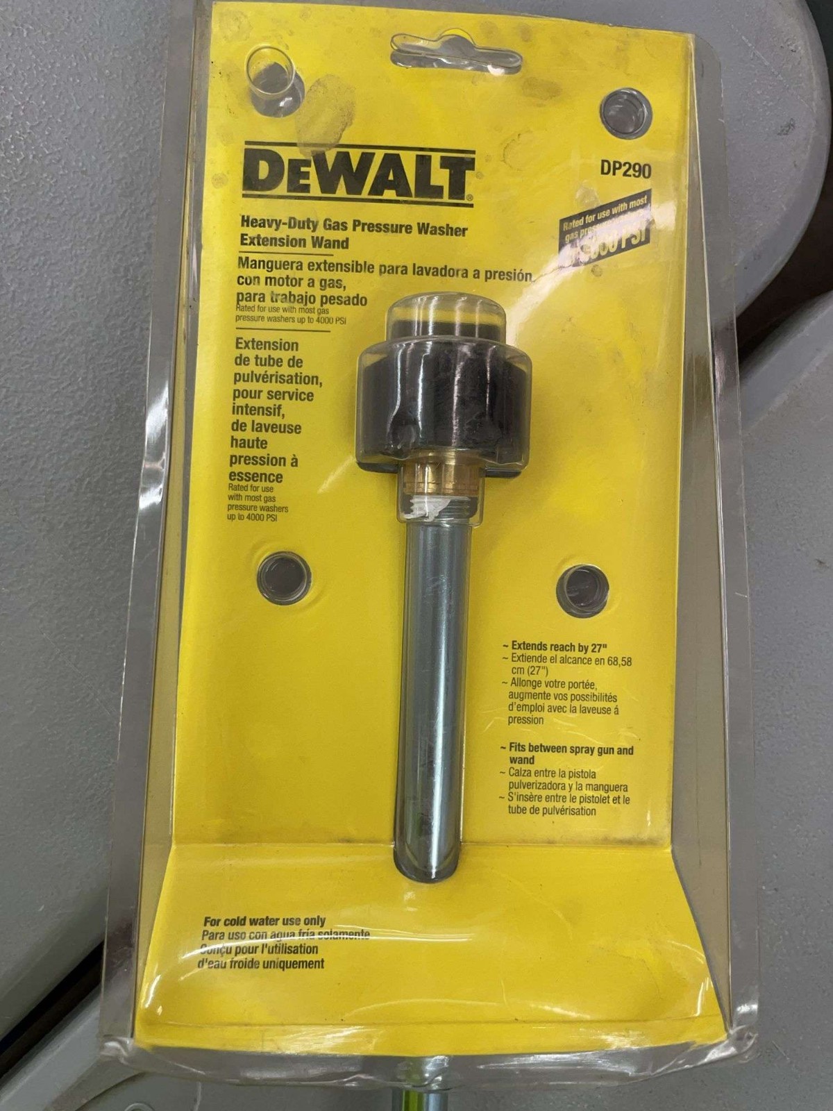 DEWALT Heavy Duty 27in. Gas Pressure Washer Extension Wand DP290 Up To 4000PSI