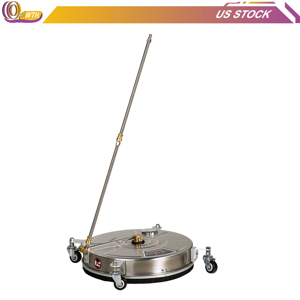 18″ Pressure Washer Surface Cleaner w/ Wheels 4000 PSI + 2 Extension Wand