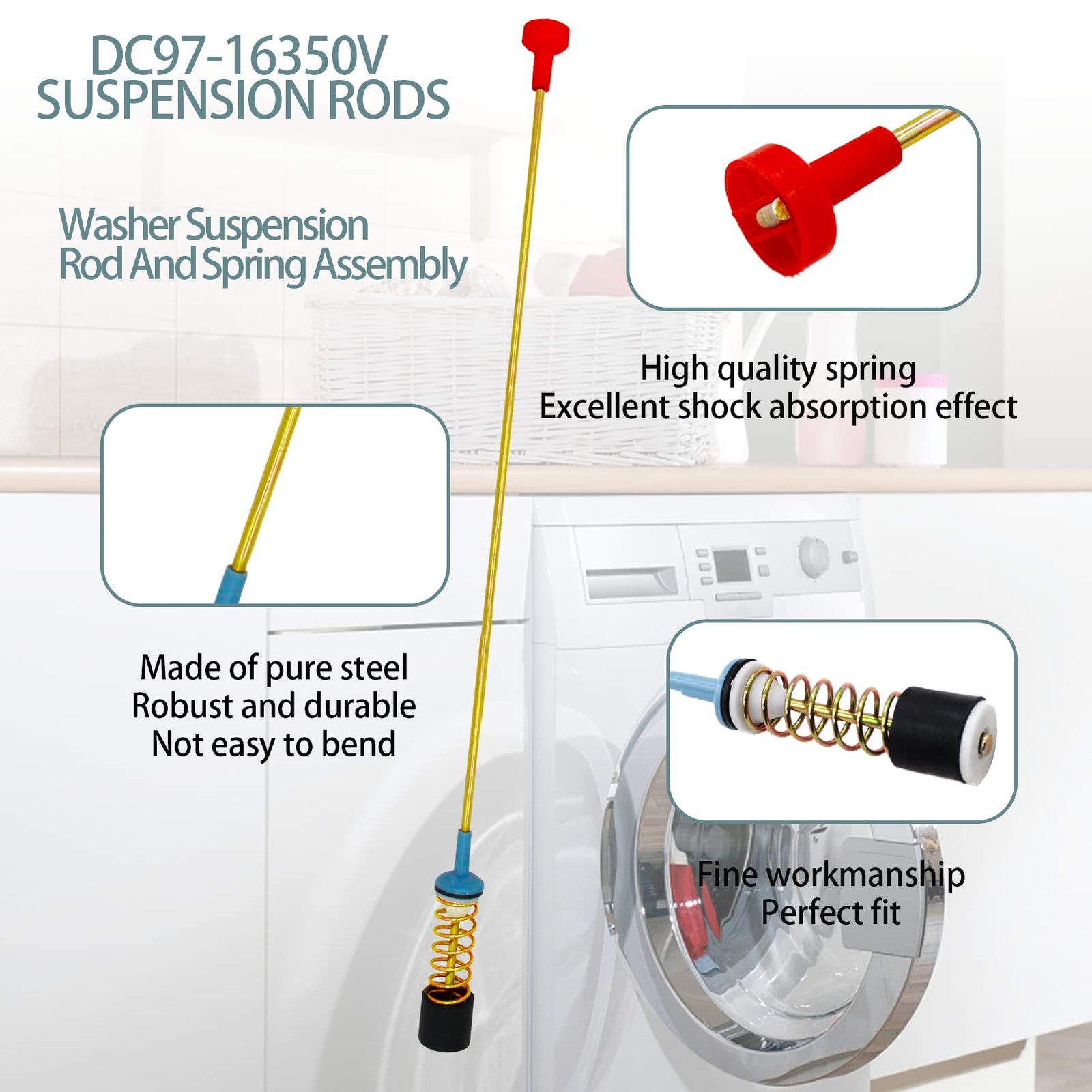 Washer Suspension Rod 27.6in For Samsung Top Loaders Heavy Duty Shock Absorber