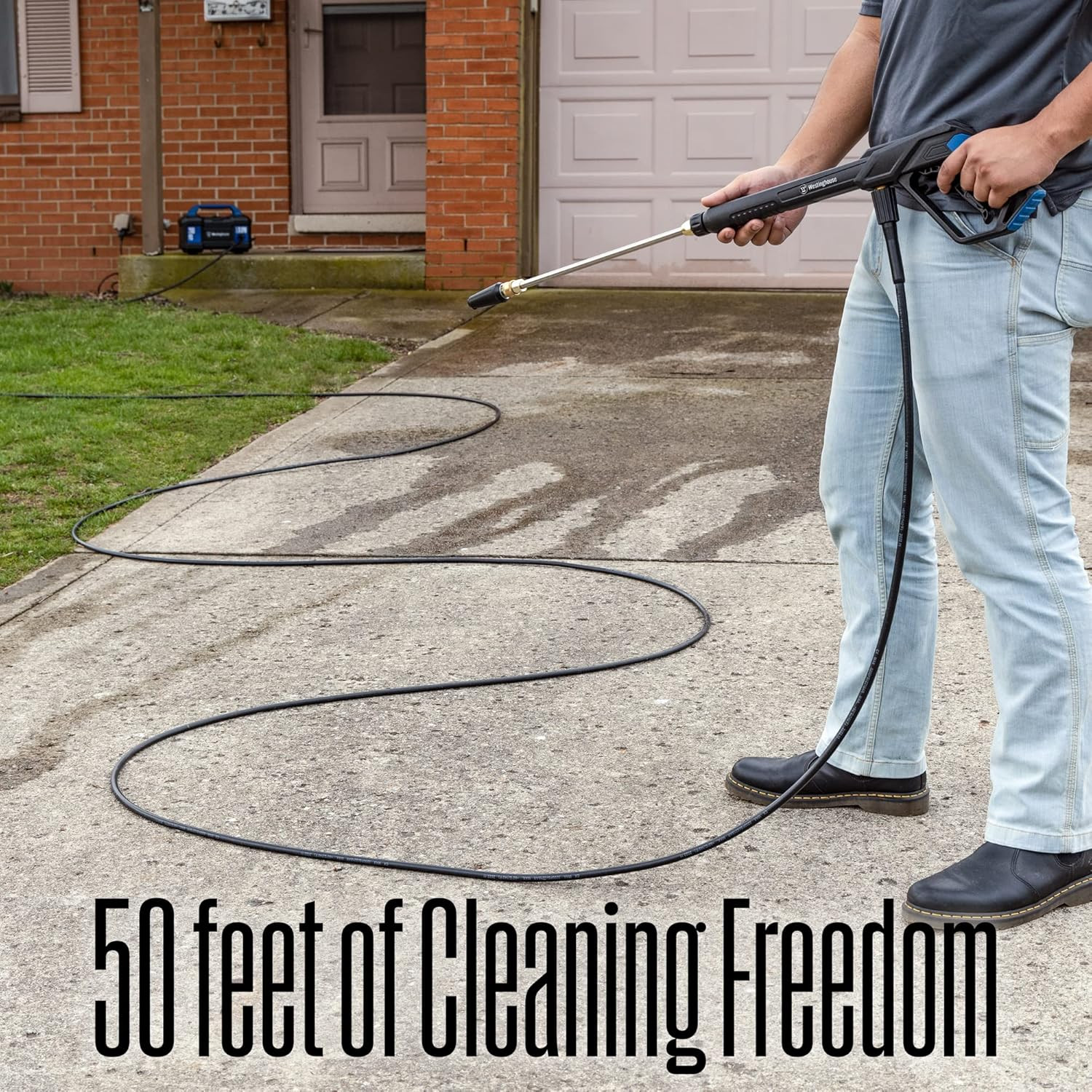 Westinghouse 3000 PSI 1.76 GPM Electric Pressure Washer Bundle with 50 Ft Hose f