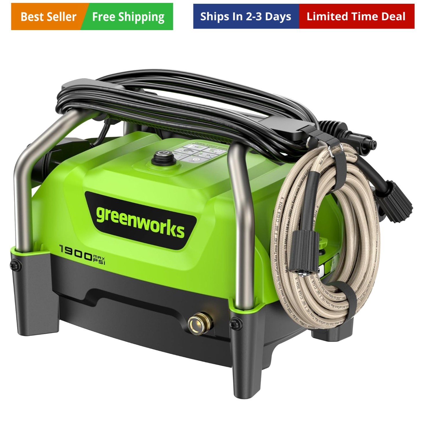 1900 PSI SGS Certified 1.2 GPM 13Amp Portable Compact Electric Pressure Washe…