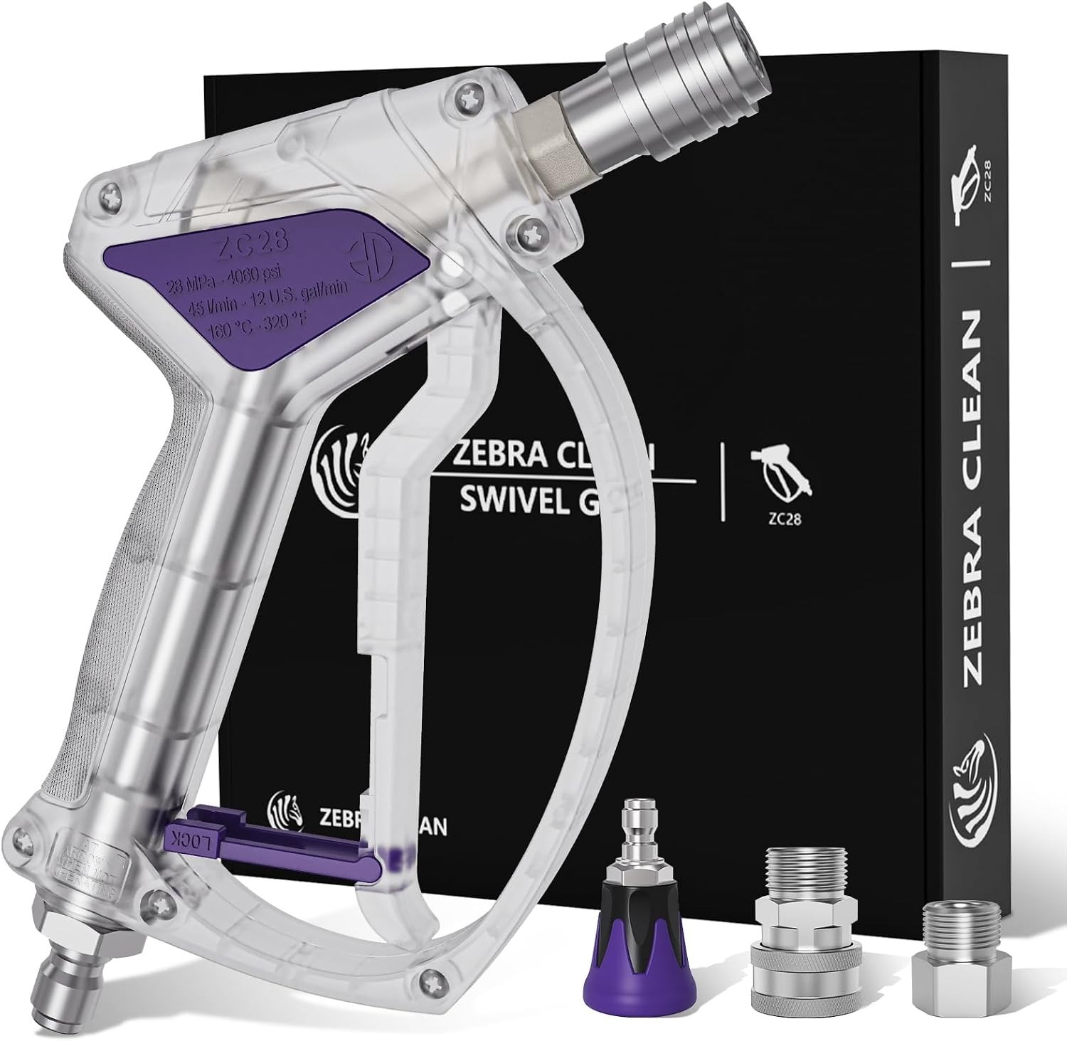 Short Pressure Washer Gun, Swivel Power Washer Gun 4060 PSI, Stubby Pressure