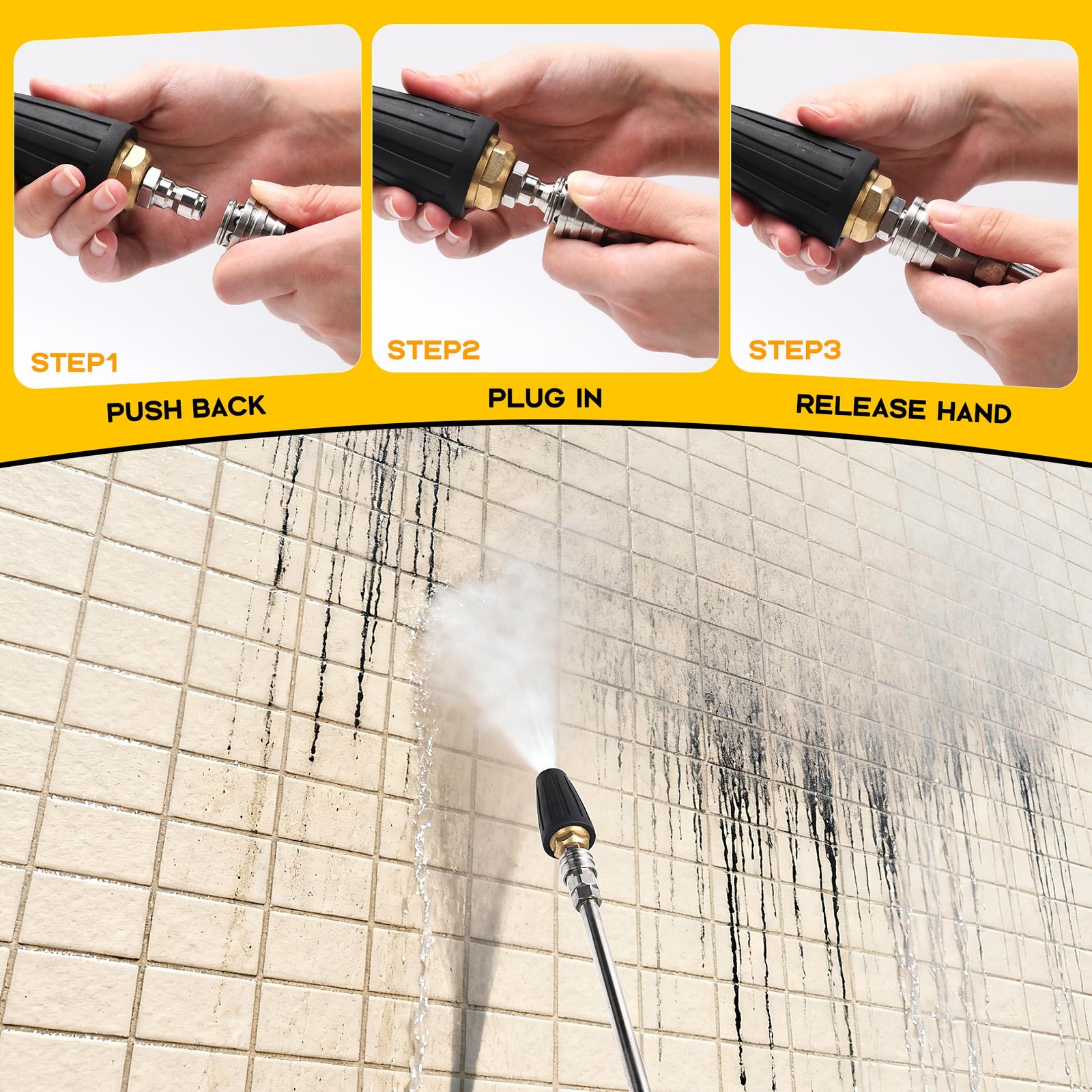 Pressure Washer Turbo Nozzle Tips Kit, 4000 PSI 4.0 GPM Rotating Turbo Nozzle…