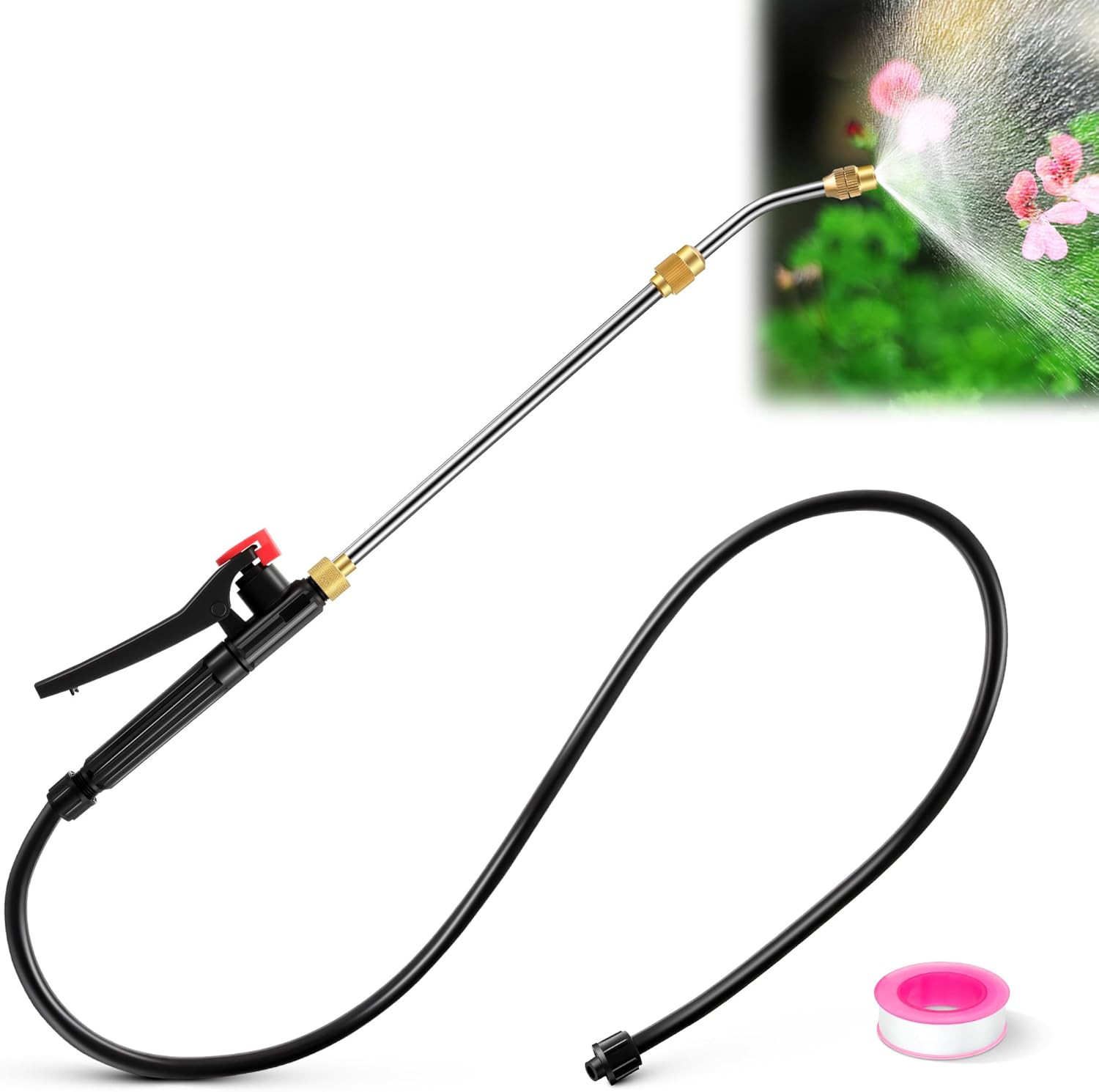 Pump Action Pressure Sprayer Wand Universal, Retractable 24″ Stainless Steel Rep