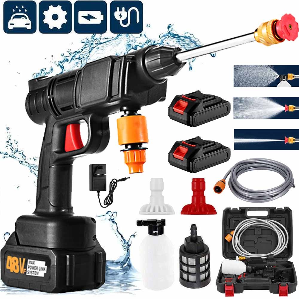 Portable Battery Power Washer 300W 435PSI Electric Water Spray Gun with Battery