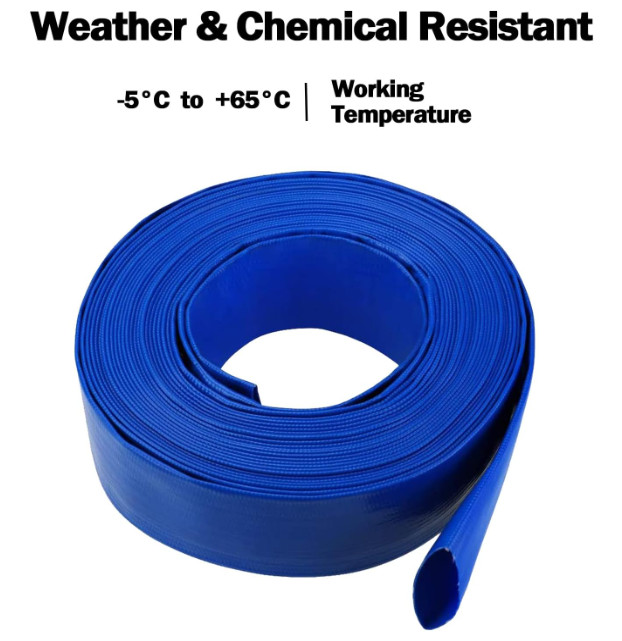 Manguera piscina 2″x50FT resistente presión, drenaje agua, flexible azul