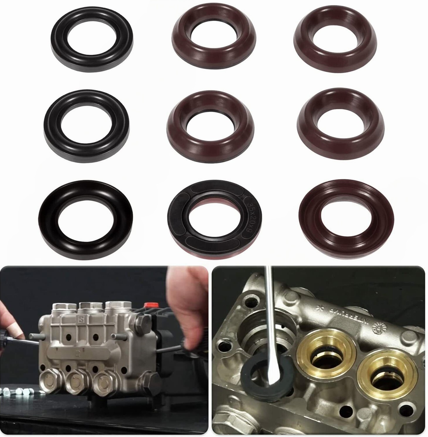20mm K69 Pressure Washer Pump Rebuild Kit for General Pump Interpump 9PCS
