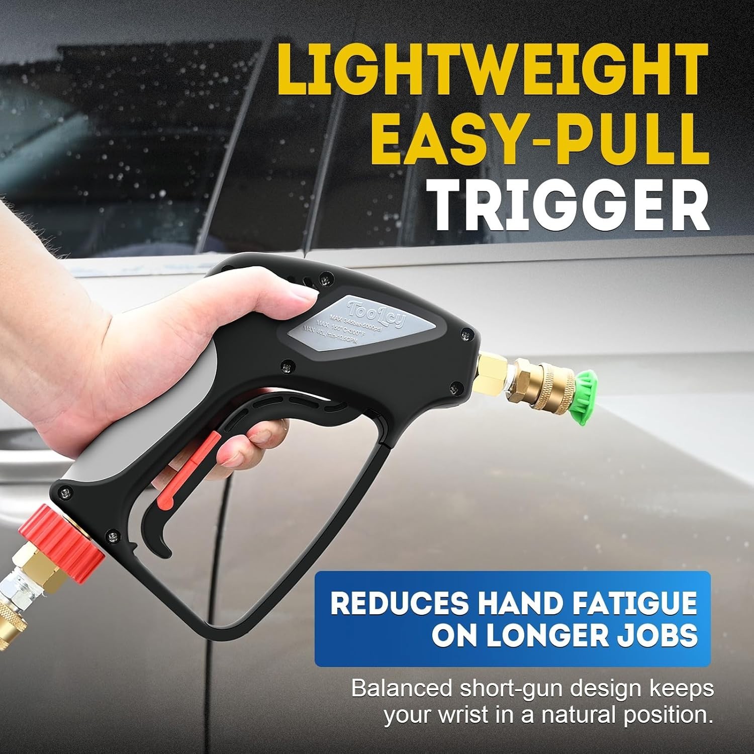 Ergonomic 5000 PSI Pressure Washer Gun with 360° Swivel and Quick Connect