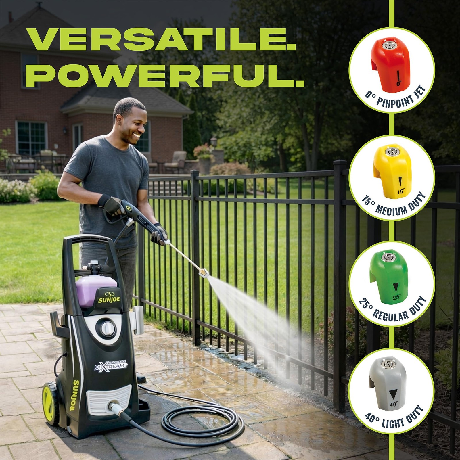 Sun Joe SPX3000XT1 XTREAM 2,500 PSI Pressure Washer with 14.9A Motor, Include…